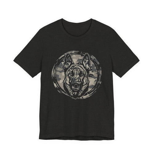 Belgian Malinios Graphic Tee – Camo Circle German Shepherd T‑Shirt