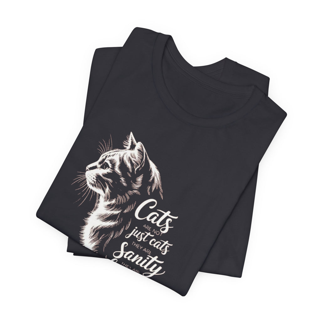 Cat Illustration Unisex Tee, Positive Vibes Motivational Tshirt, Cat Lover Shirt, Graphic Tee Gift, Inspirational Animal Tee