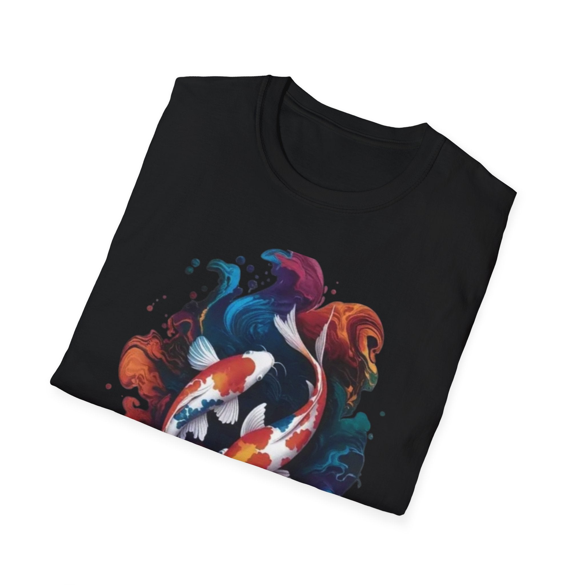 Koi Fish Watercolor T-Shirt — Vibrant Zen Aquarium Graphic Tee