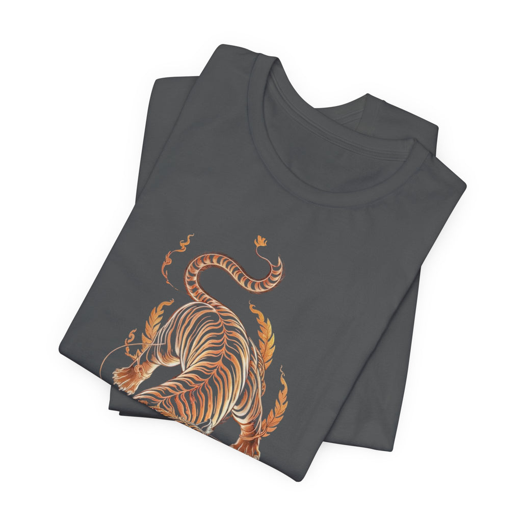 Flaming Tiger Unisex Tee - Bold Graphic, Casual Wear, Gift for Animal Lovers, Streetwear Style, Perfect for Summer