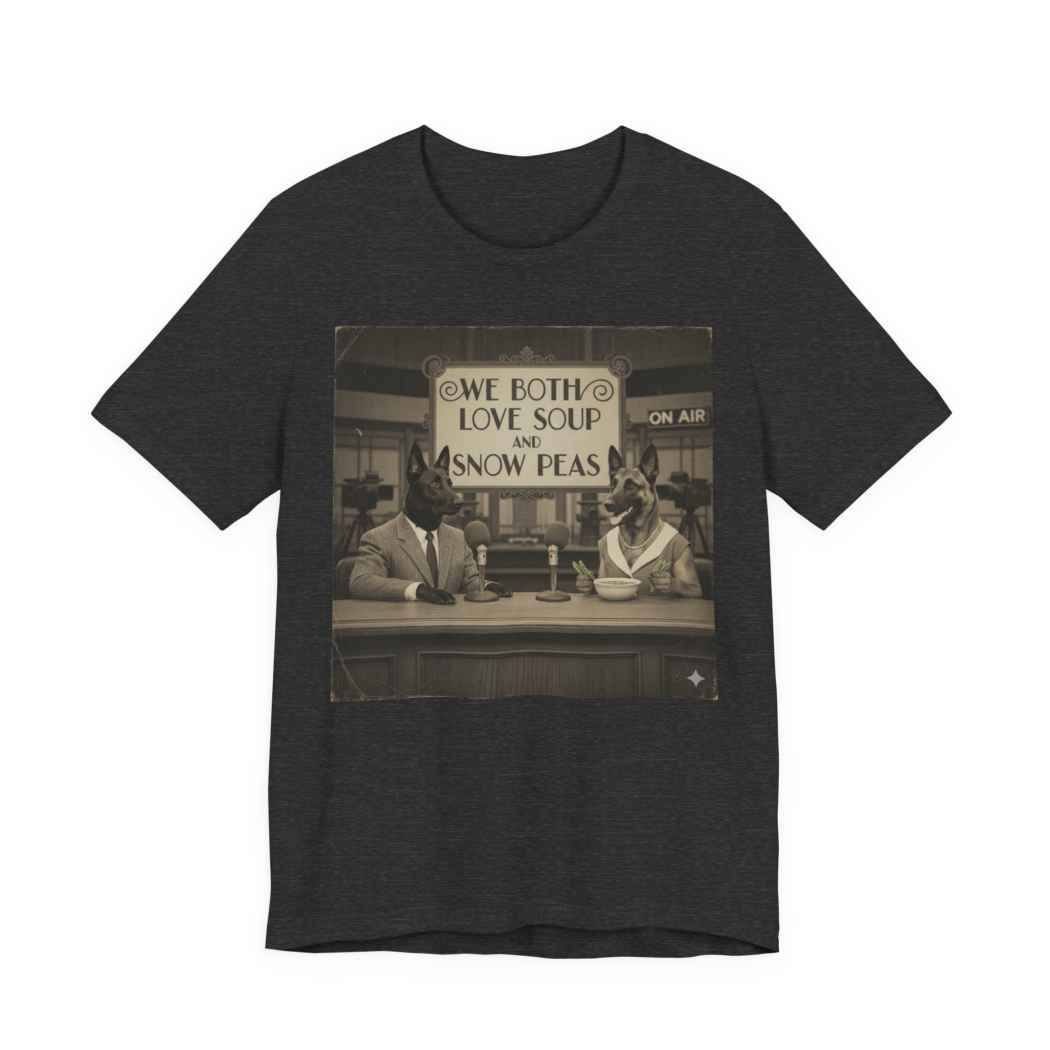 Best In Show quote tee, Vintage Radio Hosts 'We Both Love Soup and Snow Peas' T-Shirt