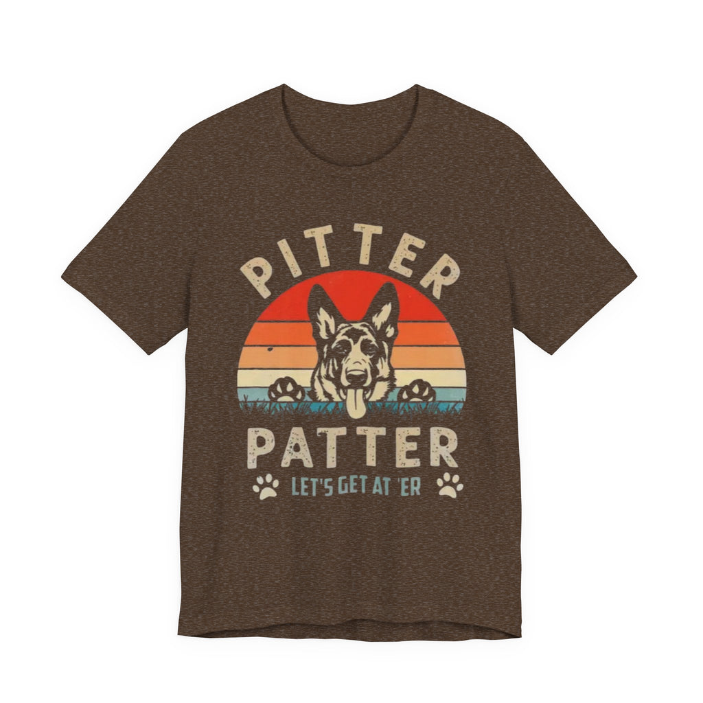 Pitter Patter German Shepherd Tee — 'Let's Get at 'Er' Retro Dog T-Shirt