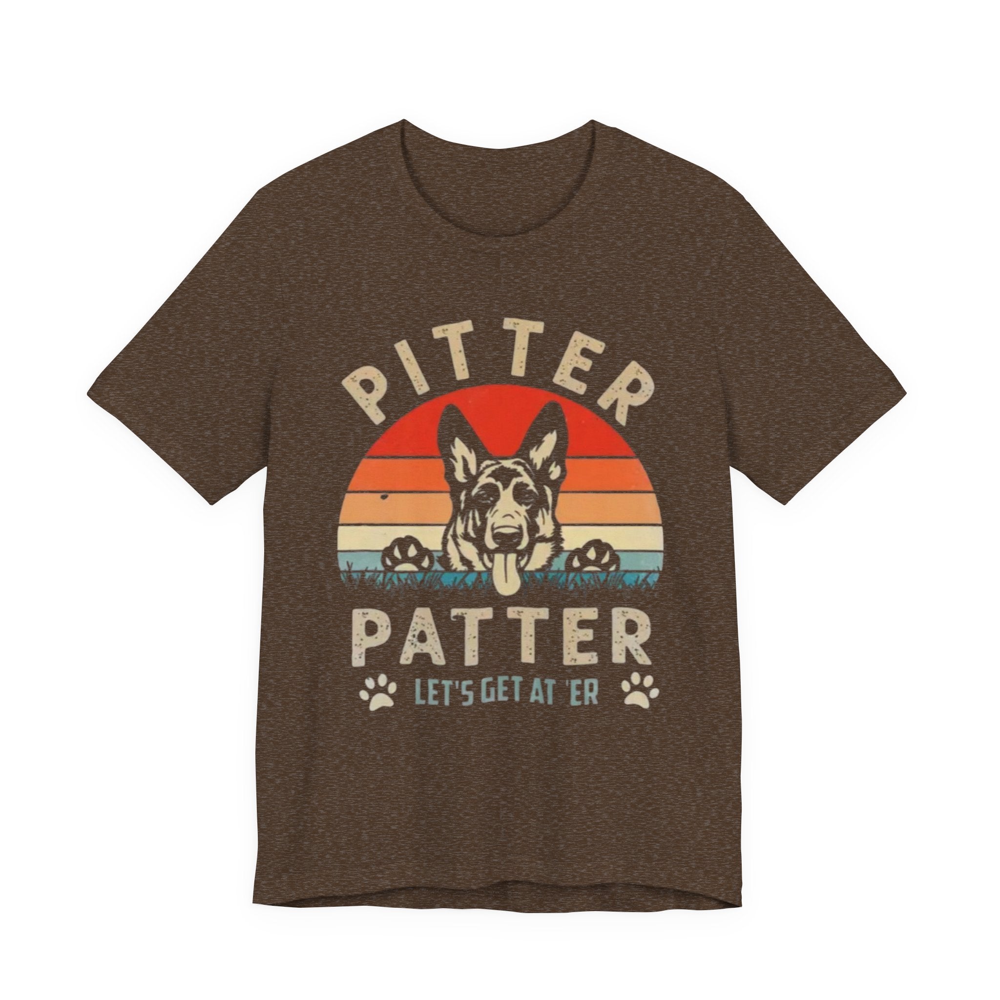 Pitter Patter German Shepherd Tee — 'Let's Get at 'Er' Retro Dog T-Shirt