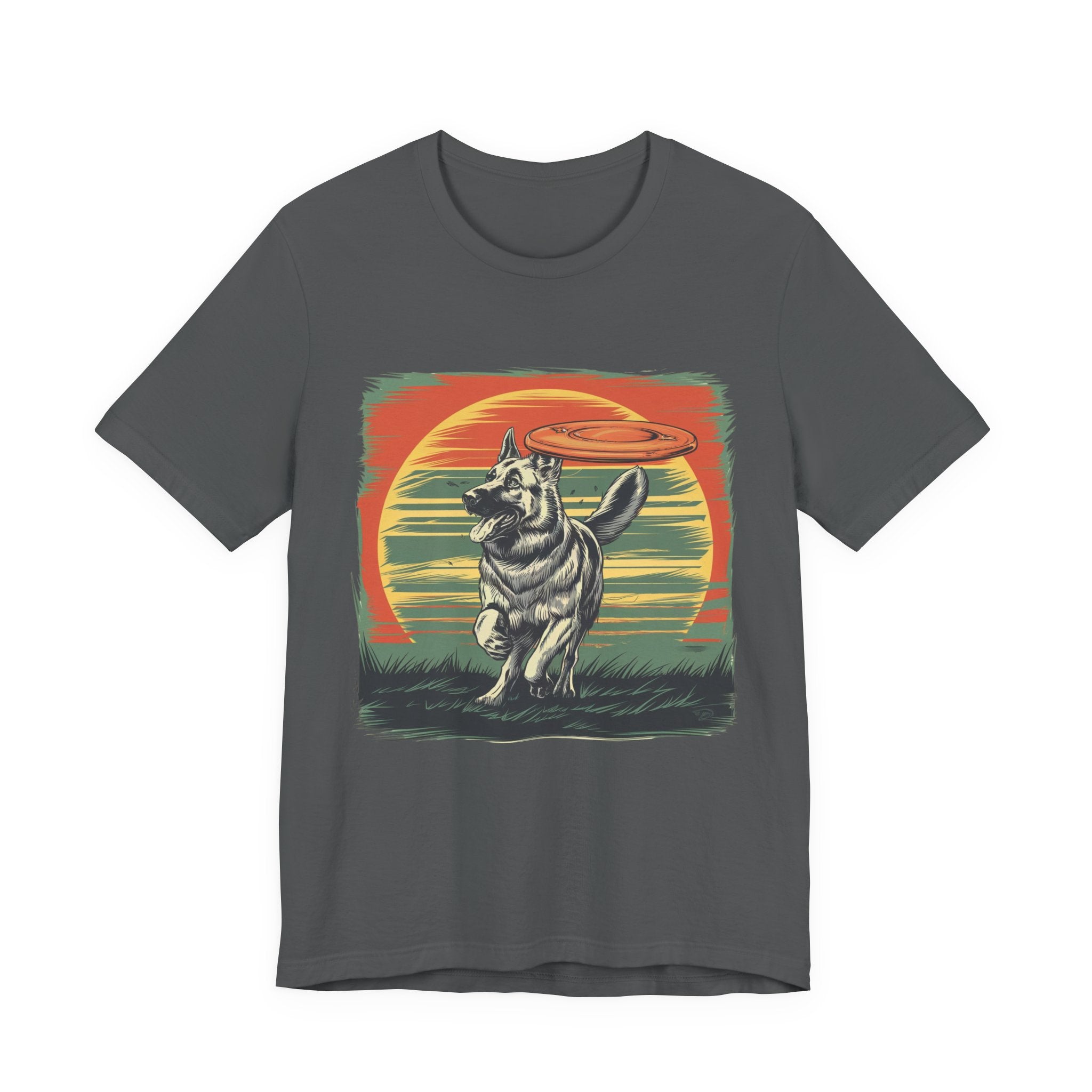 German Shepherd Dog Sunset T-Shirt, Dog Lover Tee, Animal Graphic Shirt, Outdoor Nature Top, Gift for Pet Owners