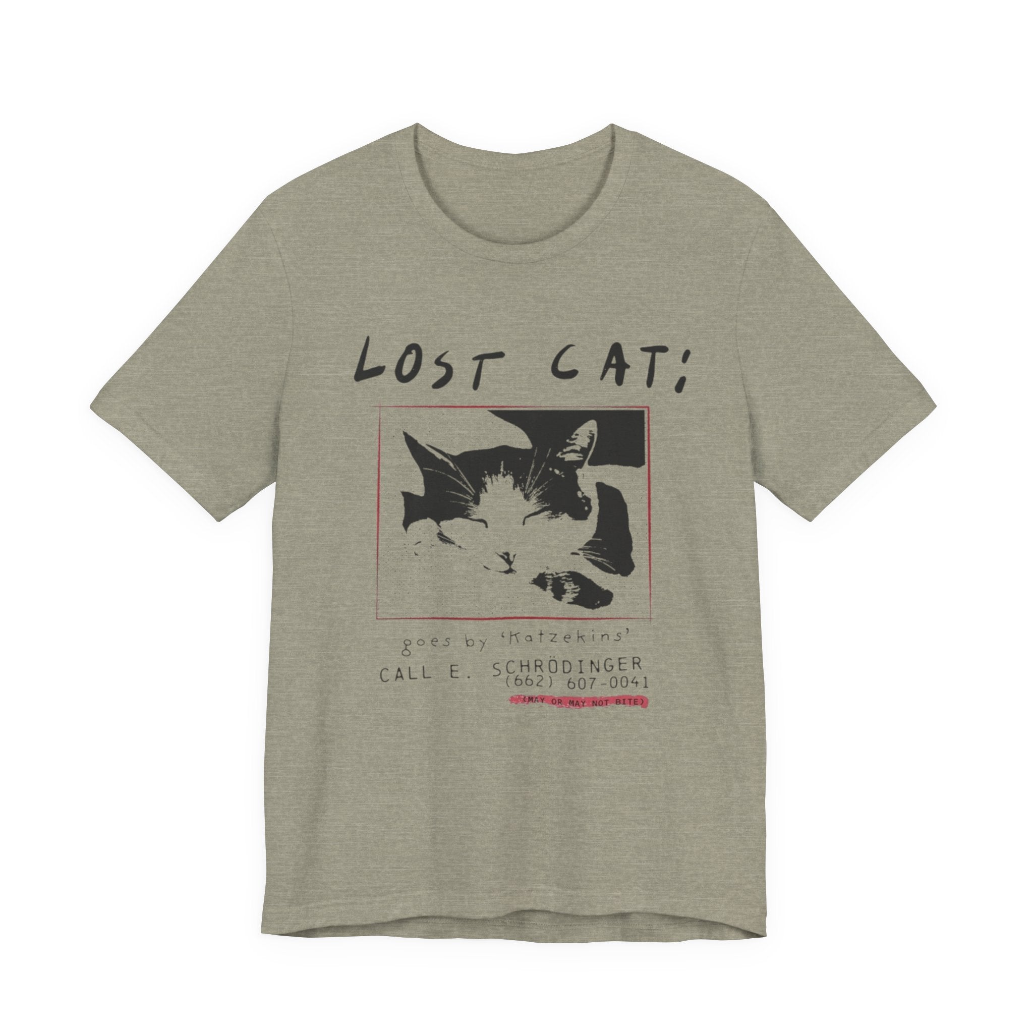 Lost Cat Poster Tee — Schrodinger Cat Graphic T-Shirt
