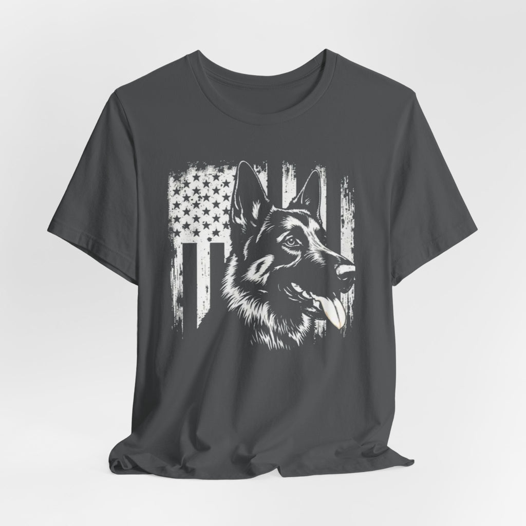 German Shepherd American Flag T‑Shirt — Patriotic K9 Tee