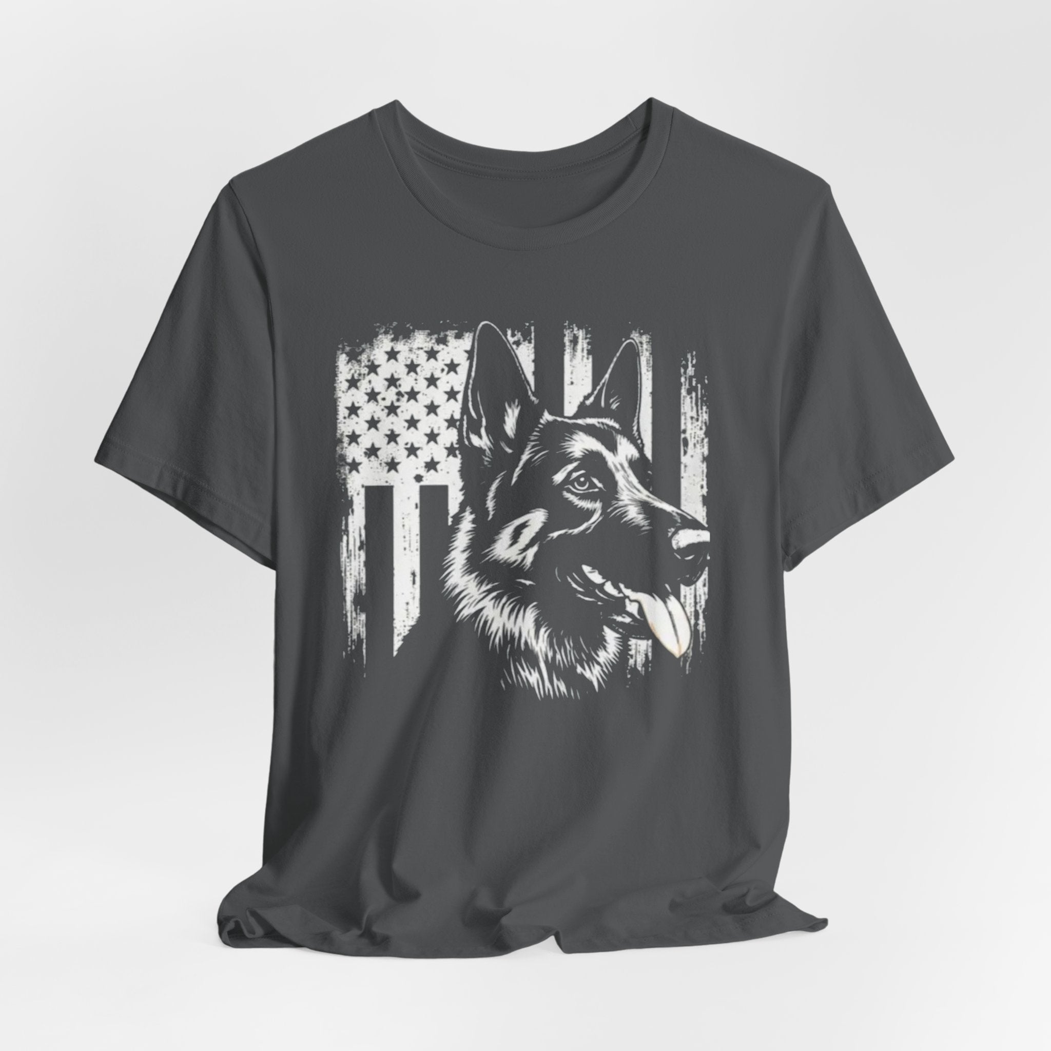 German Shepherd American Flag T‑Shirt — Patriotic K9 Tee
