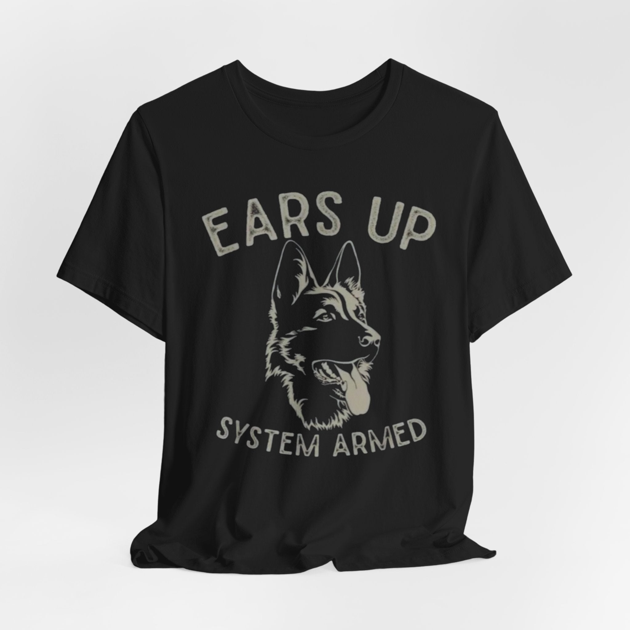 German Shepherd  Ears Up K9 Graphic Tee — "System Armed" German Shepherd Dog Shirt