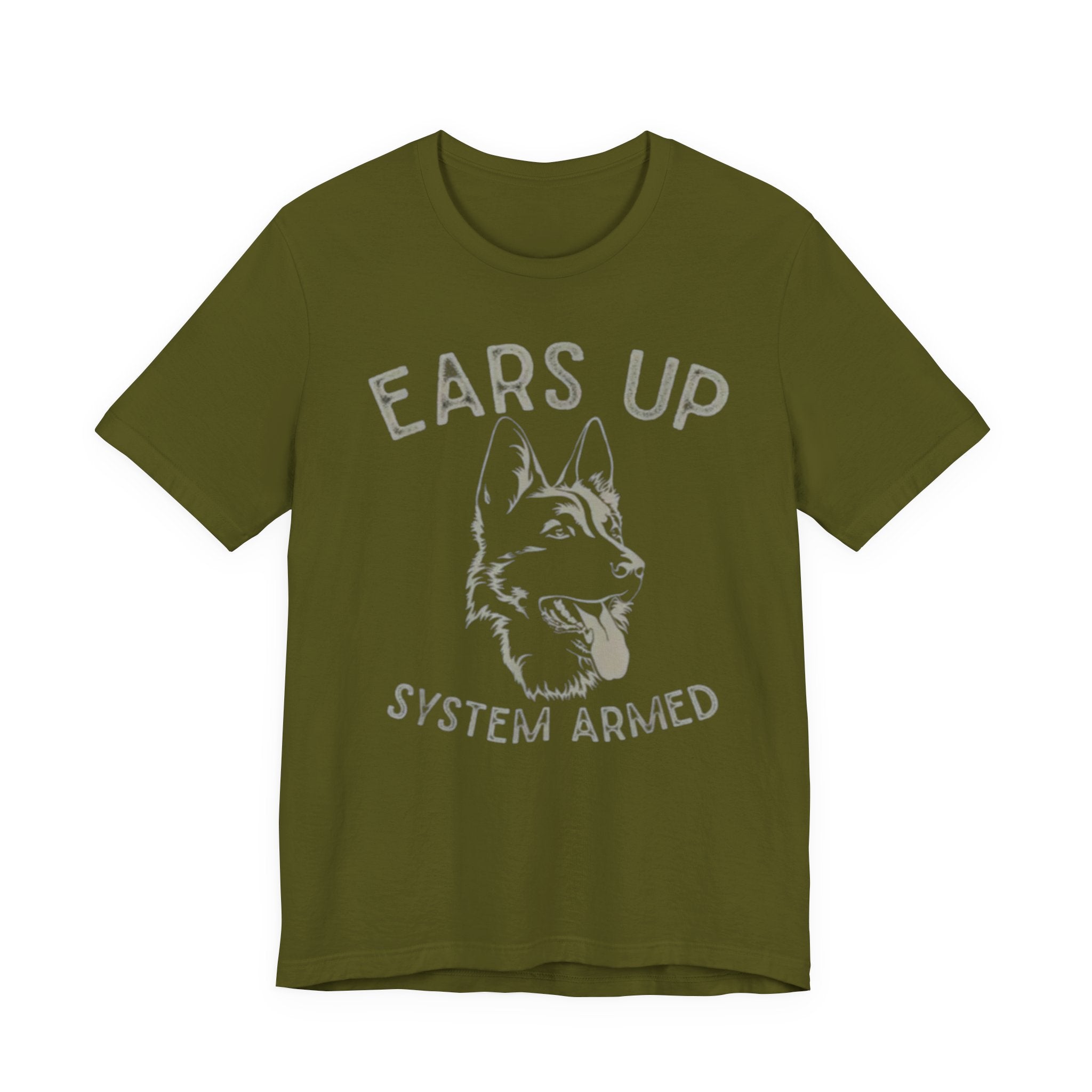 German Shepherd  Ears Up K9 Graphic Tee — "System Armed" German Shepherd Dog Shirt