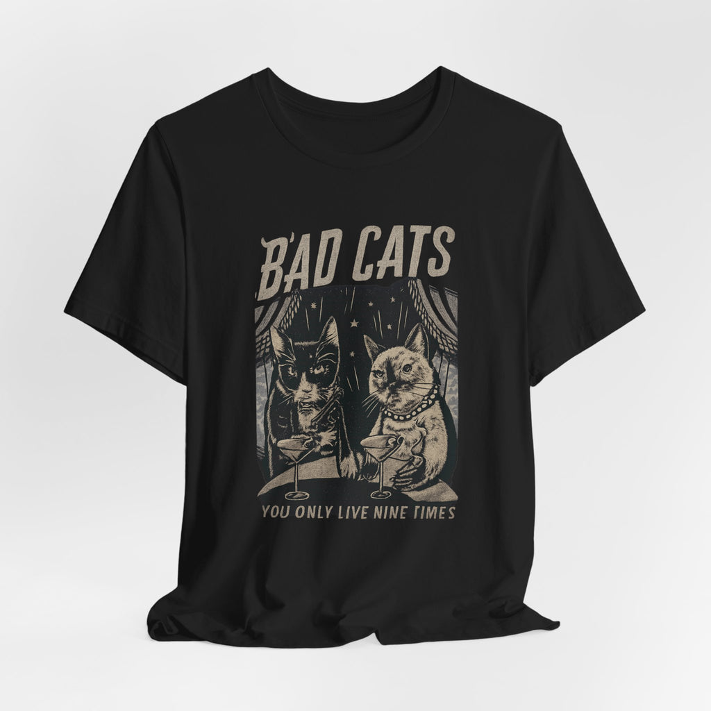 Bad Cats Graphic Tee — Retro Vintage Cat Illustration T-Shirt