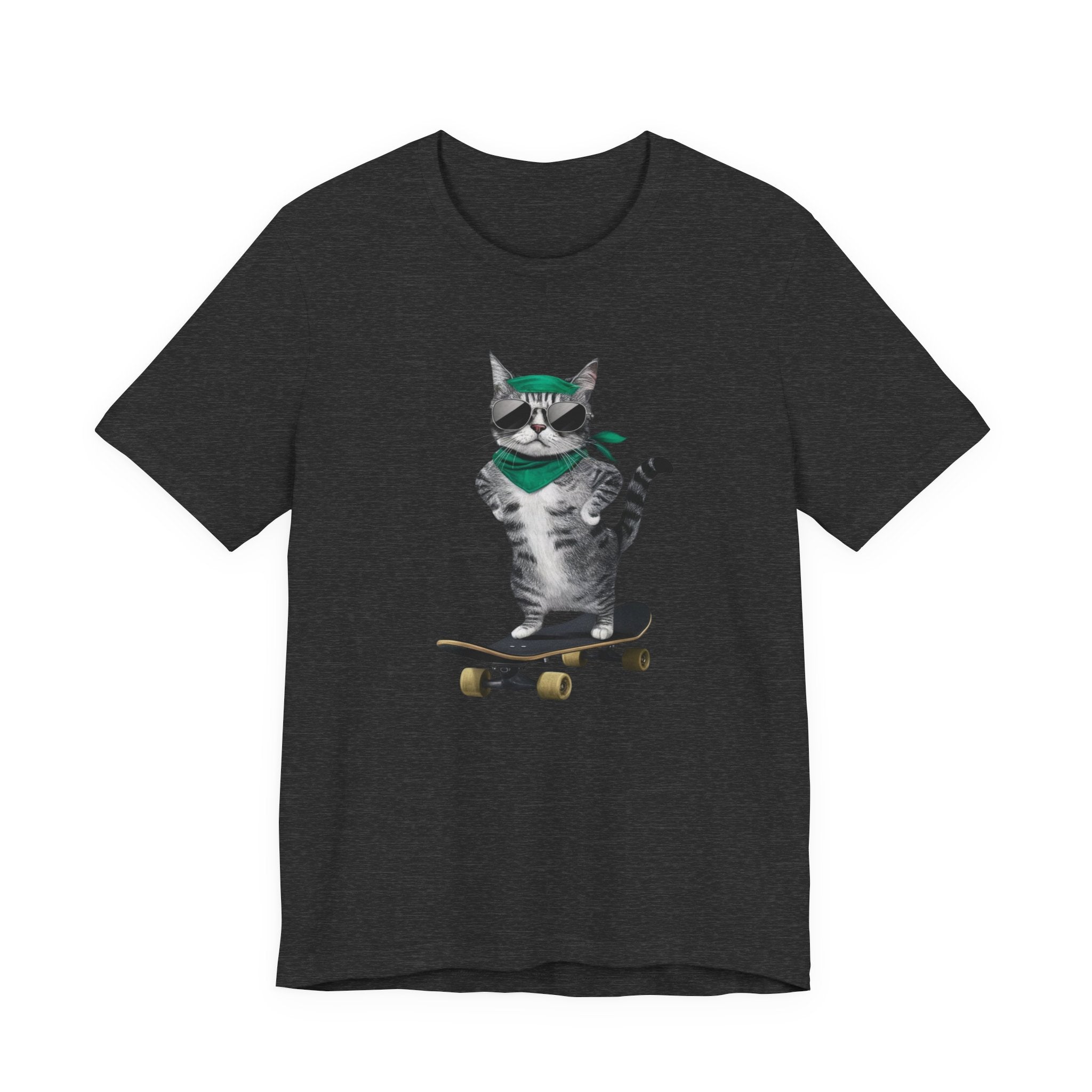 Skateboarding Cat Tee | Cool Cat on Skateboard Shirt