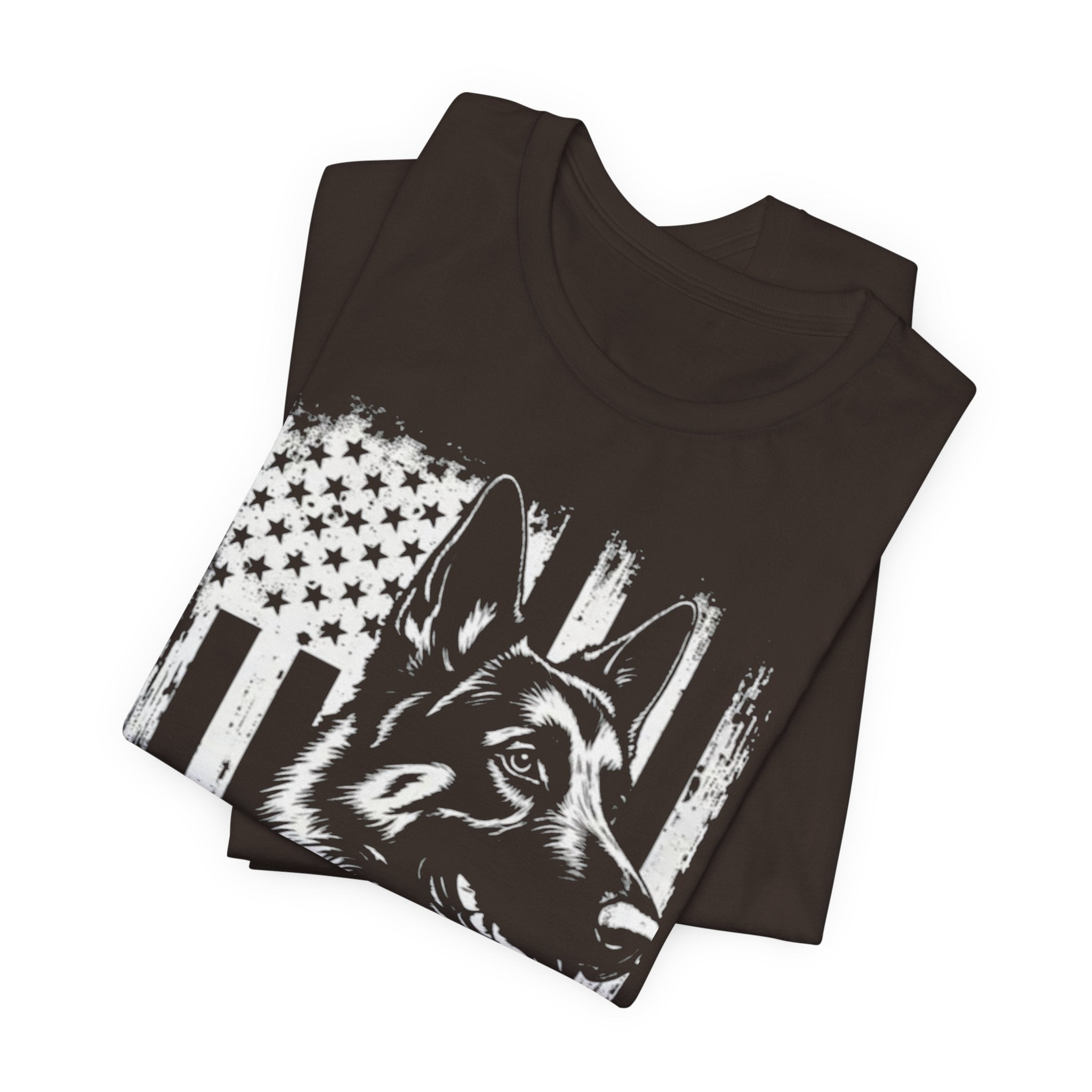 German Shepherd American Flag T‑Shirt — Patriotic K9 Tee