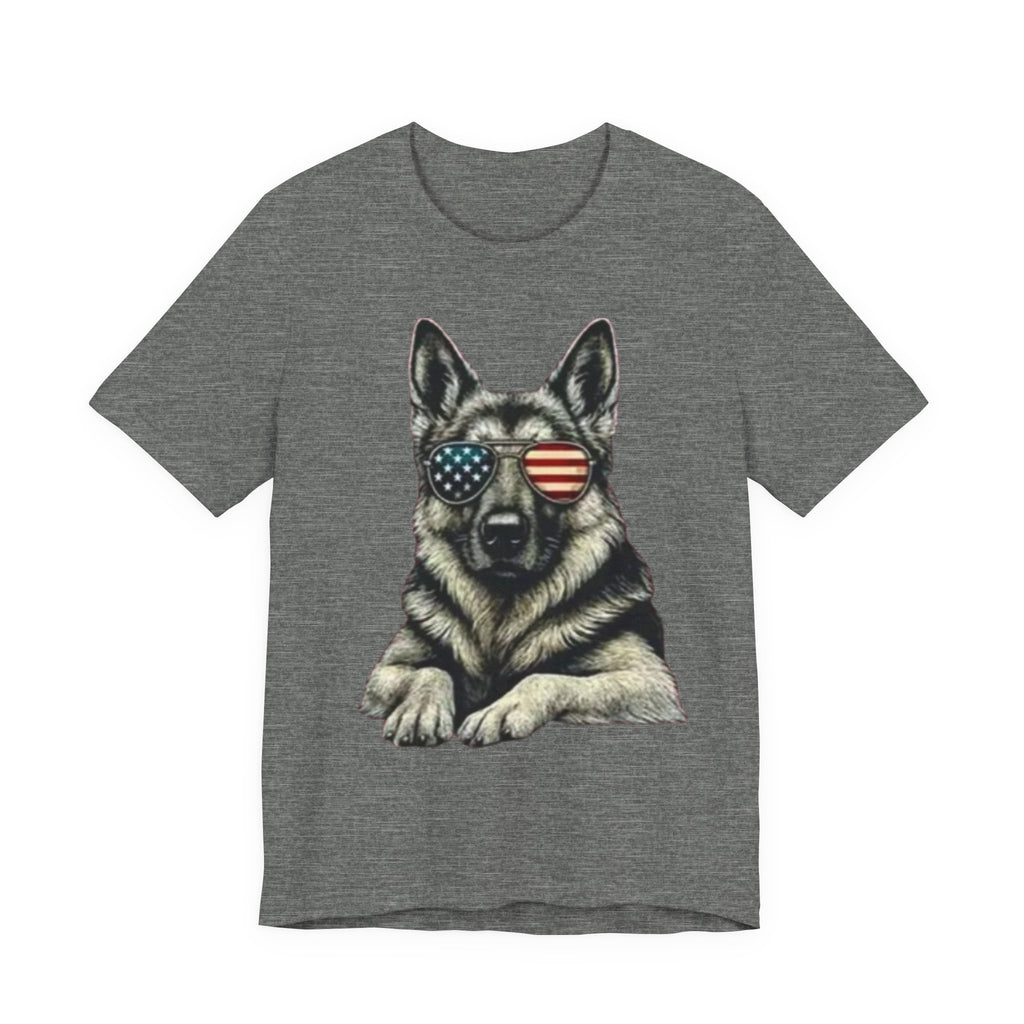 German Shepherd, American Flag Sunglasses German Shepherd T-Shirt