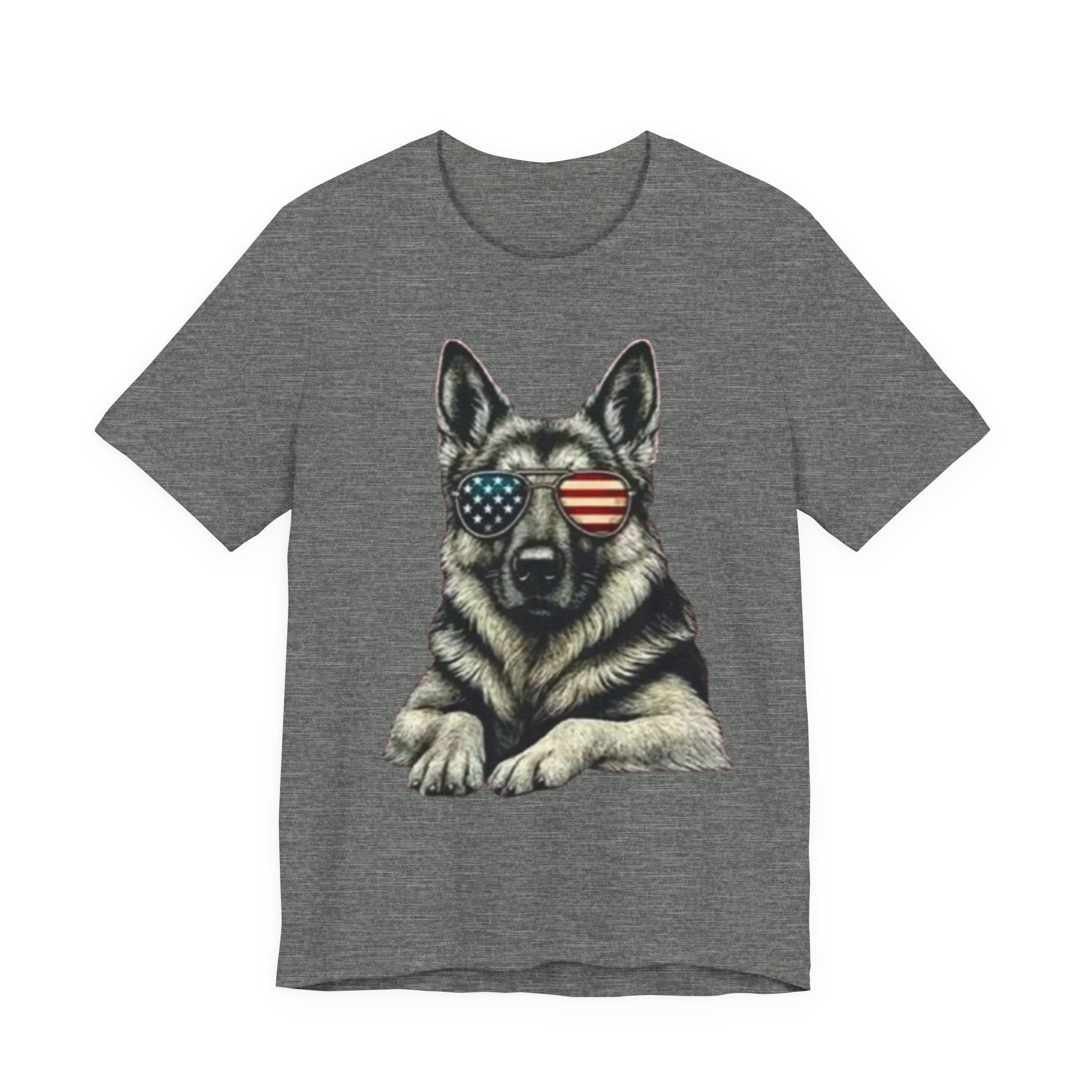 German Shepherd, American Flag Sunglasses German Shepherd T-Shirt