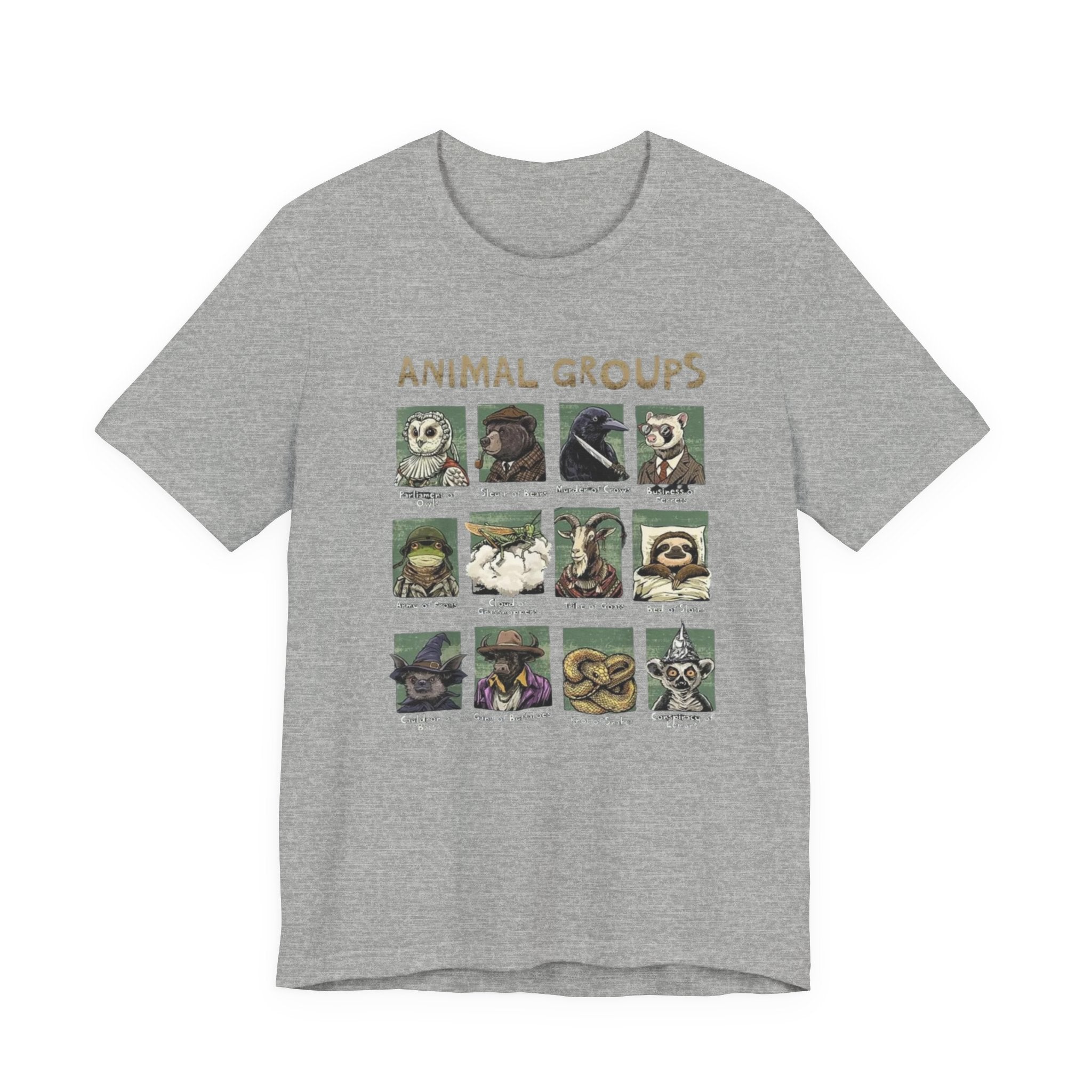 Animal Groups tee | Vintage animal illustrations grid