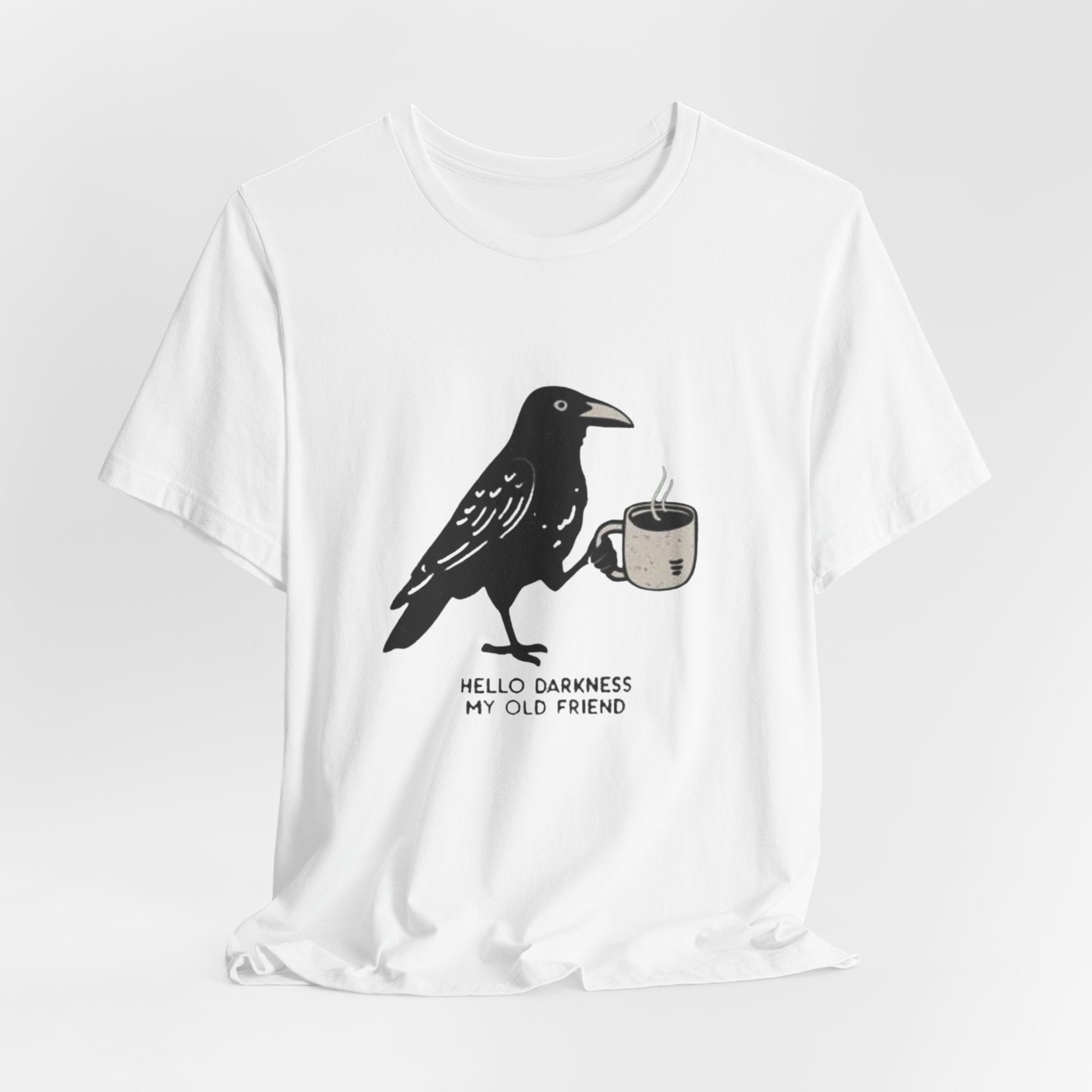 Crow Lover Unisex T-Shirt, Edgar Allen Poe Tee, Coffee Shirt, Bird Watching Top, Gothic Clothing