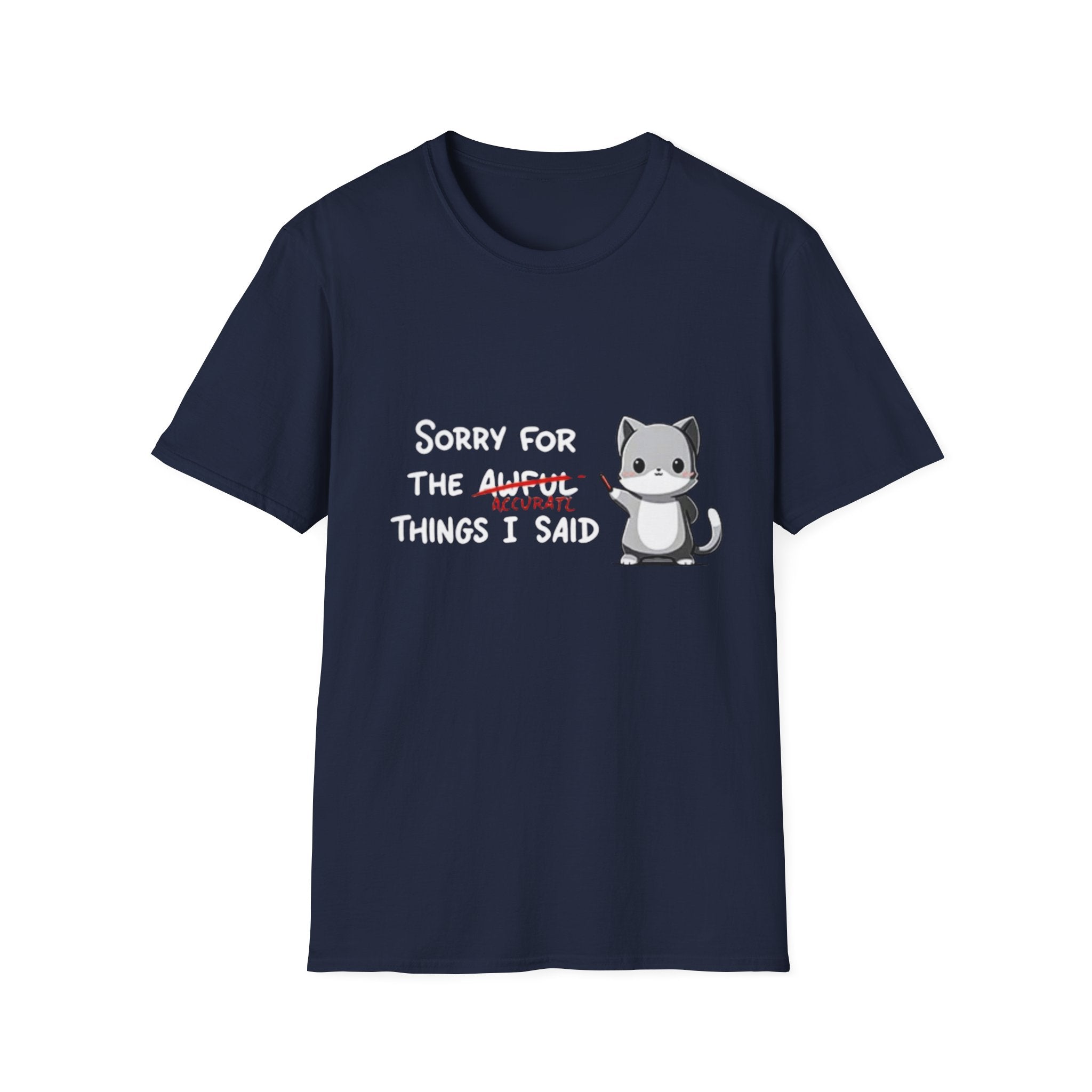 Sorry for the Awful Things I Said Cat T-Shirt | Cute Apology Cat Tee