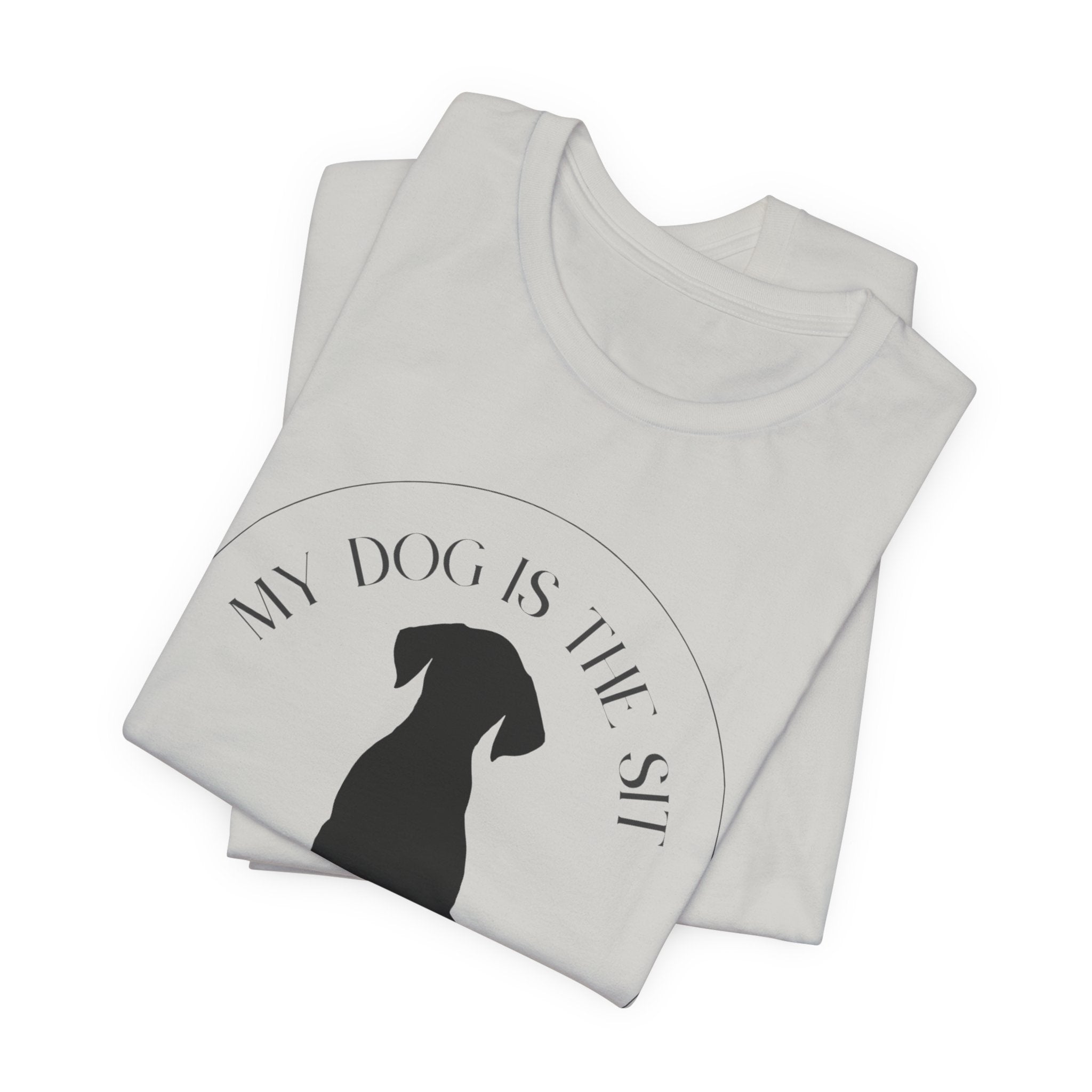 Funny Dog Lover Tee, Unisex T-Shirt, Dog Owner Gift, Sit Stay Shirt, Best Dog Ever, Short Sleeve Top
