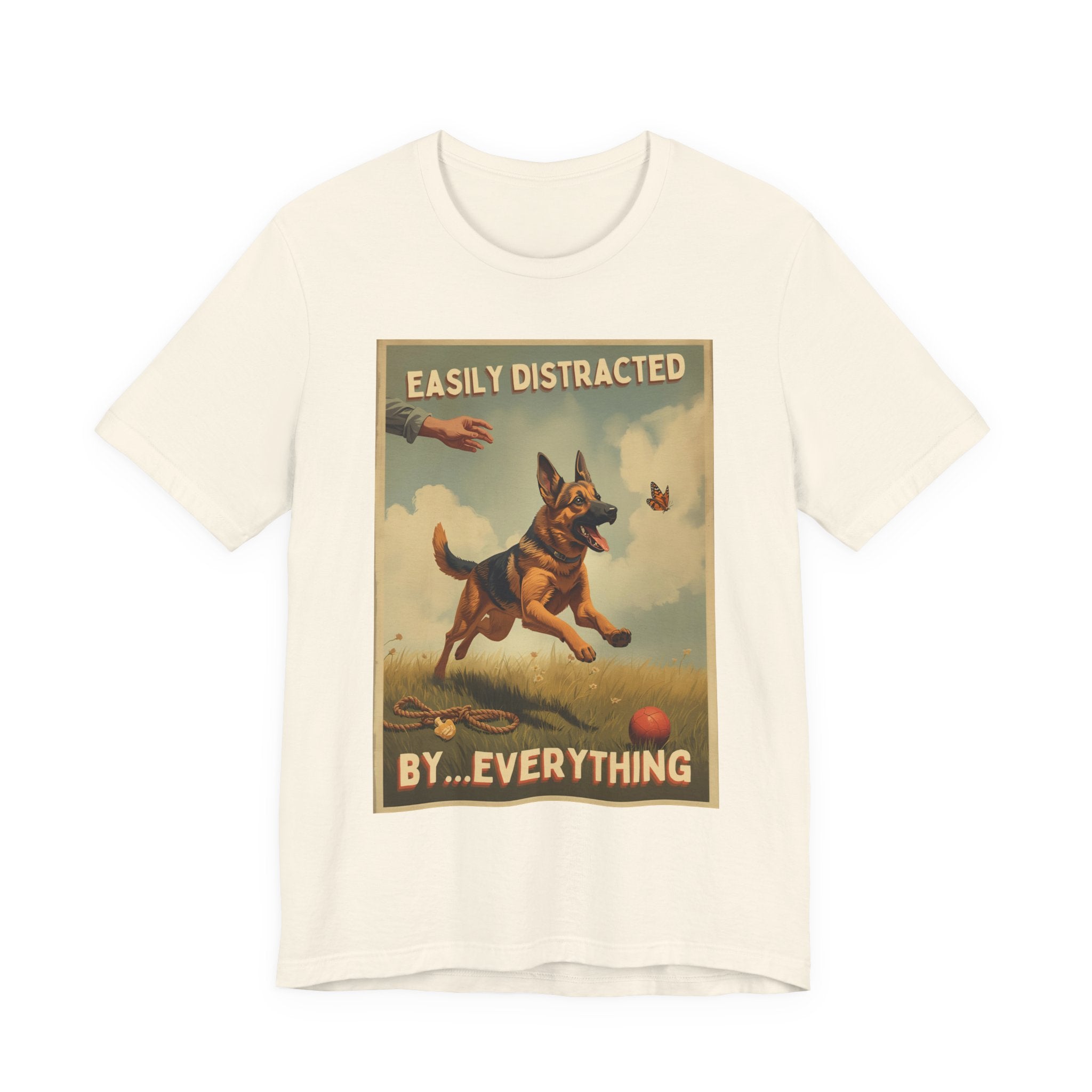 German Shepherd tee, Easily Distracted By Everything dog graphic tee | T-Shirt