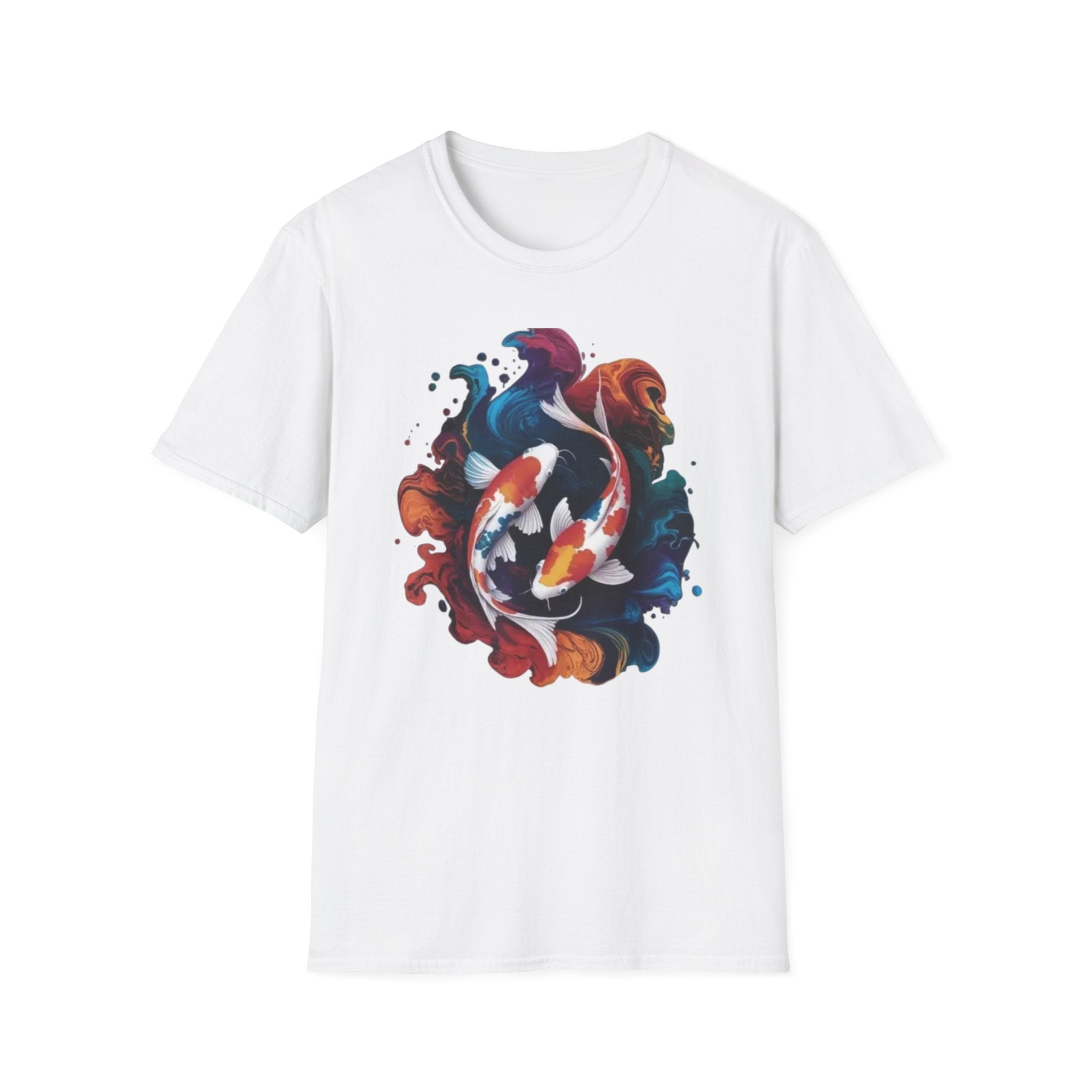 Koi Fish Watercolor T-Shirt — Vibrant Zen Aquarium Graphic Tee