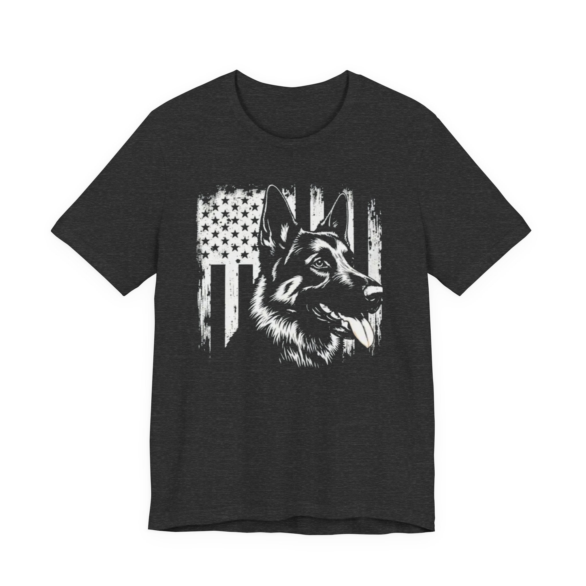 German Shepherd American Flag T‑Shirt — Patriotic K9 Tee