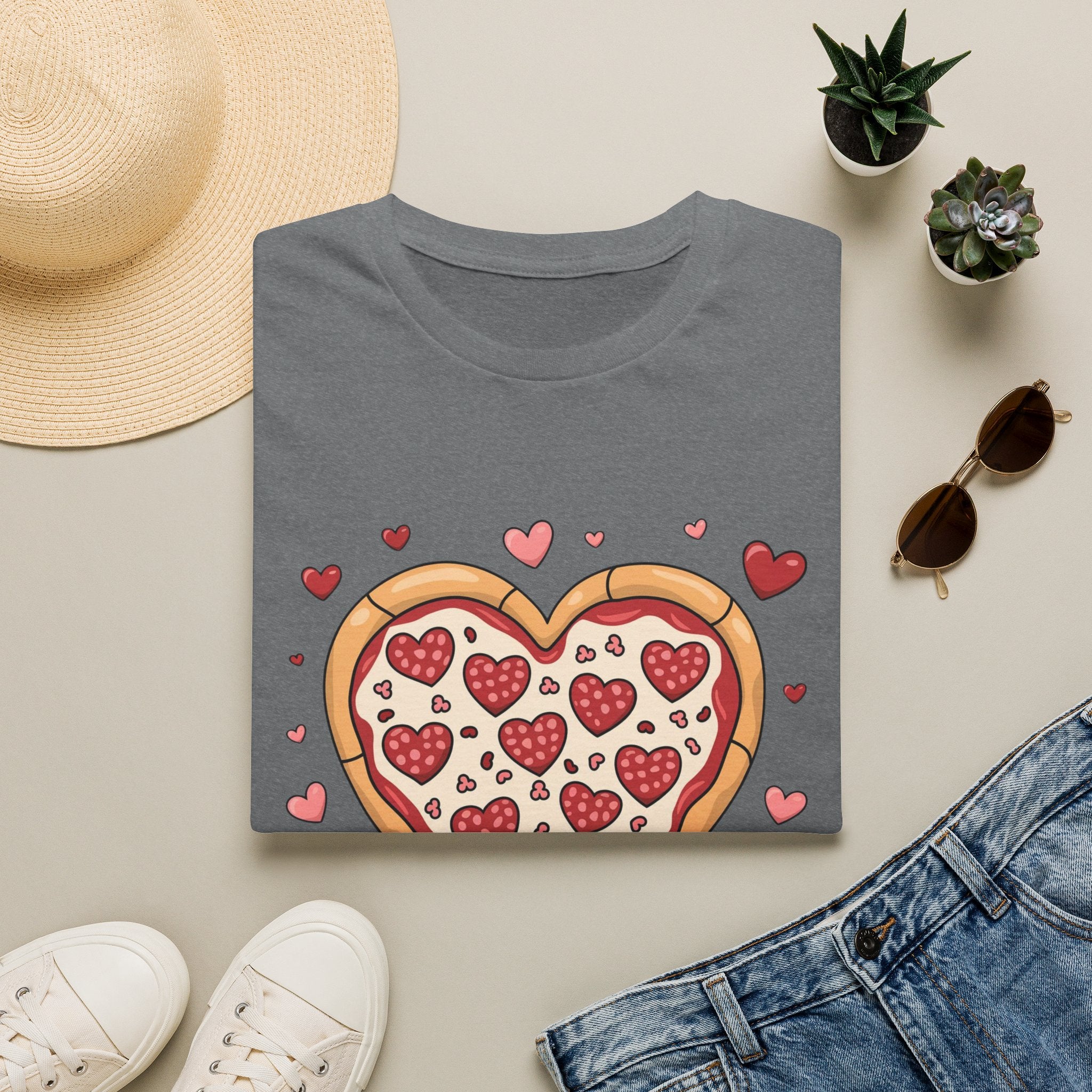 Pizza Heart T-Shirt, Foodie Tee, Love Pizza Shirt, Unisex Softstyle Tee, Pizza Lover Gift