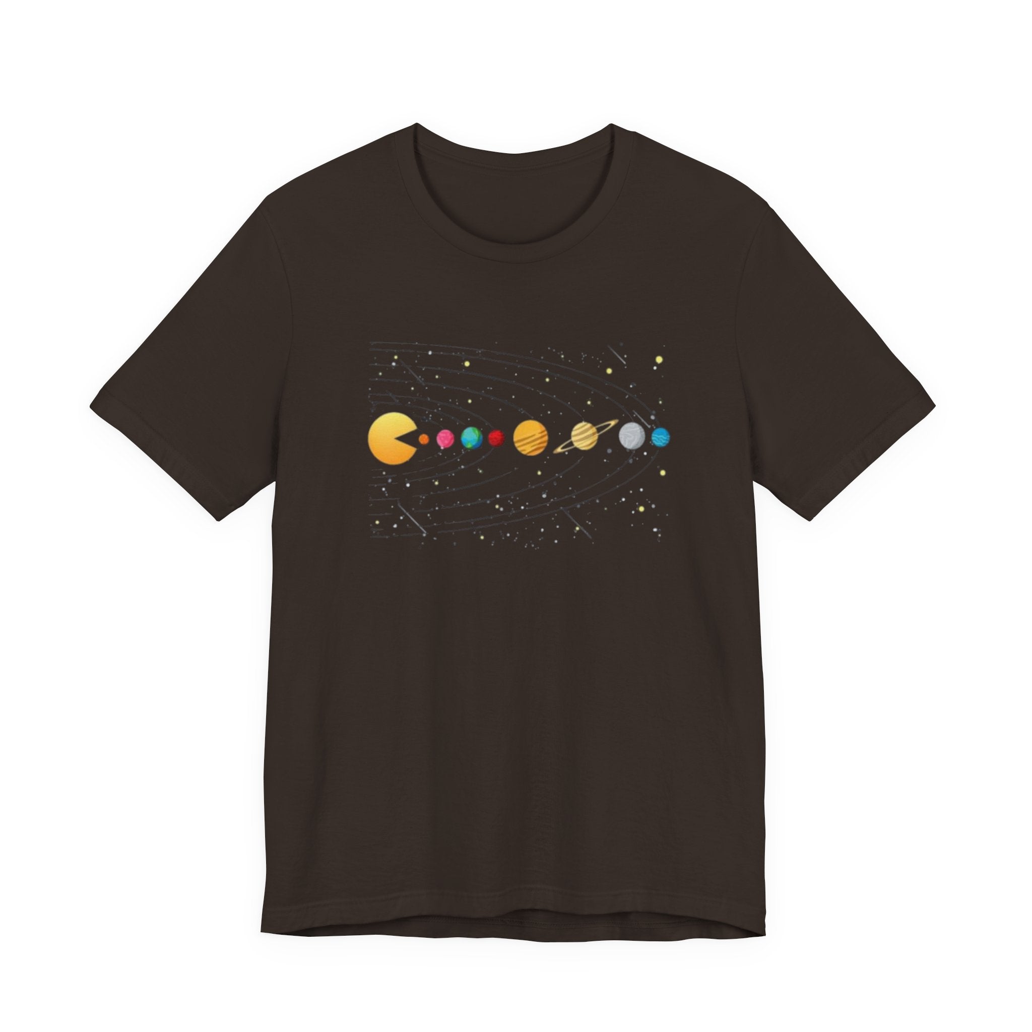 Pac-Man Solar System T-Shirt | Retro Arcade Planets Tee