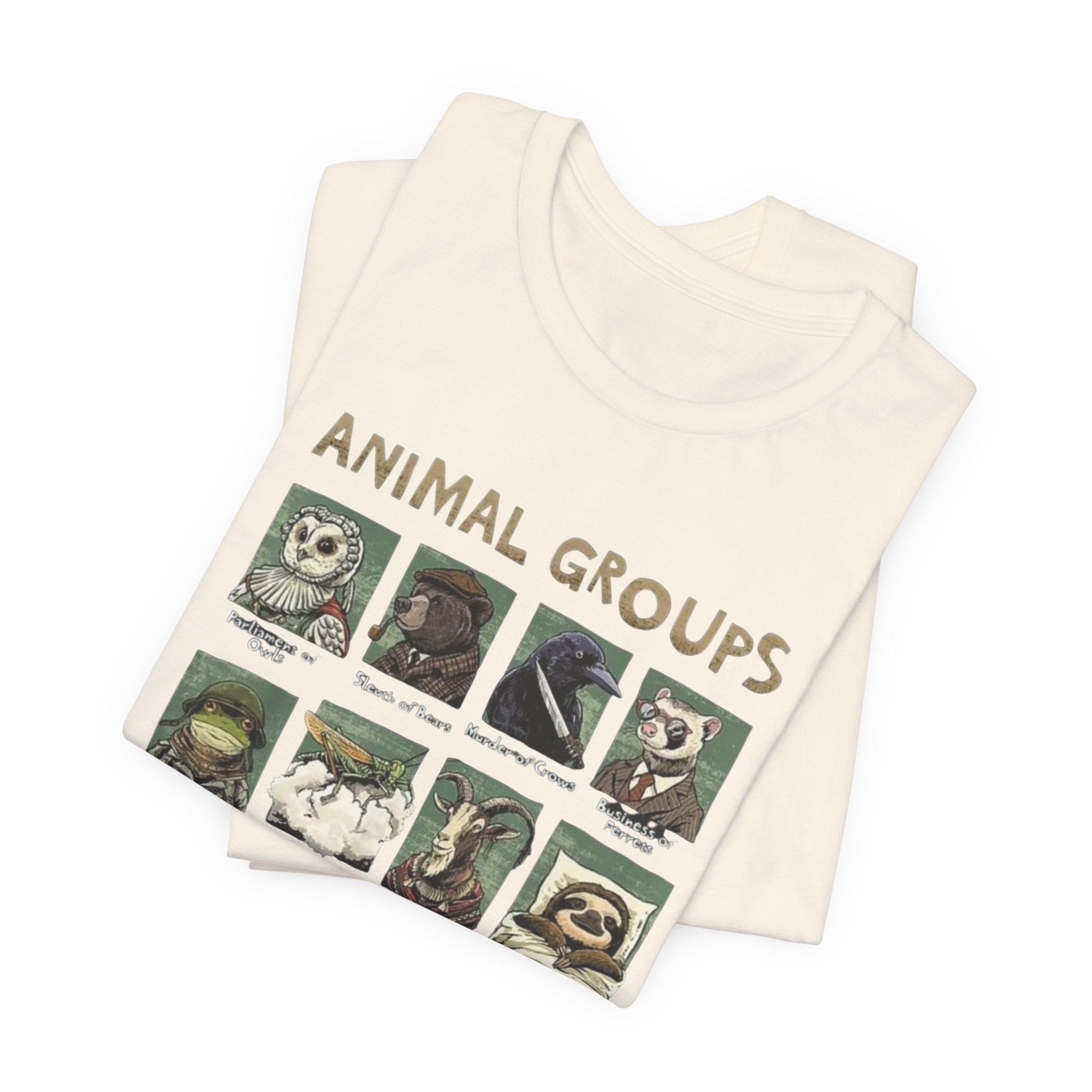 Animal Groups tee | Vintage animal illustrations grid