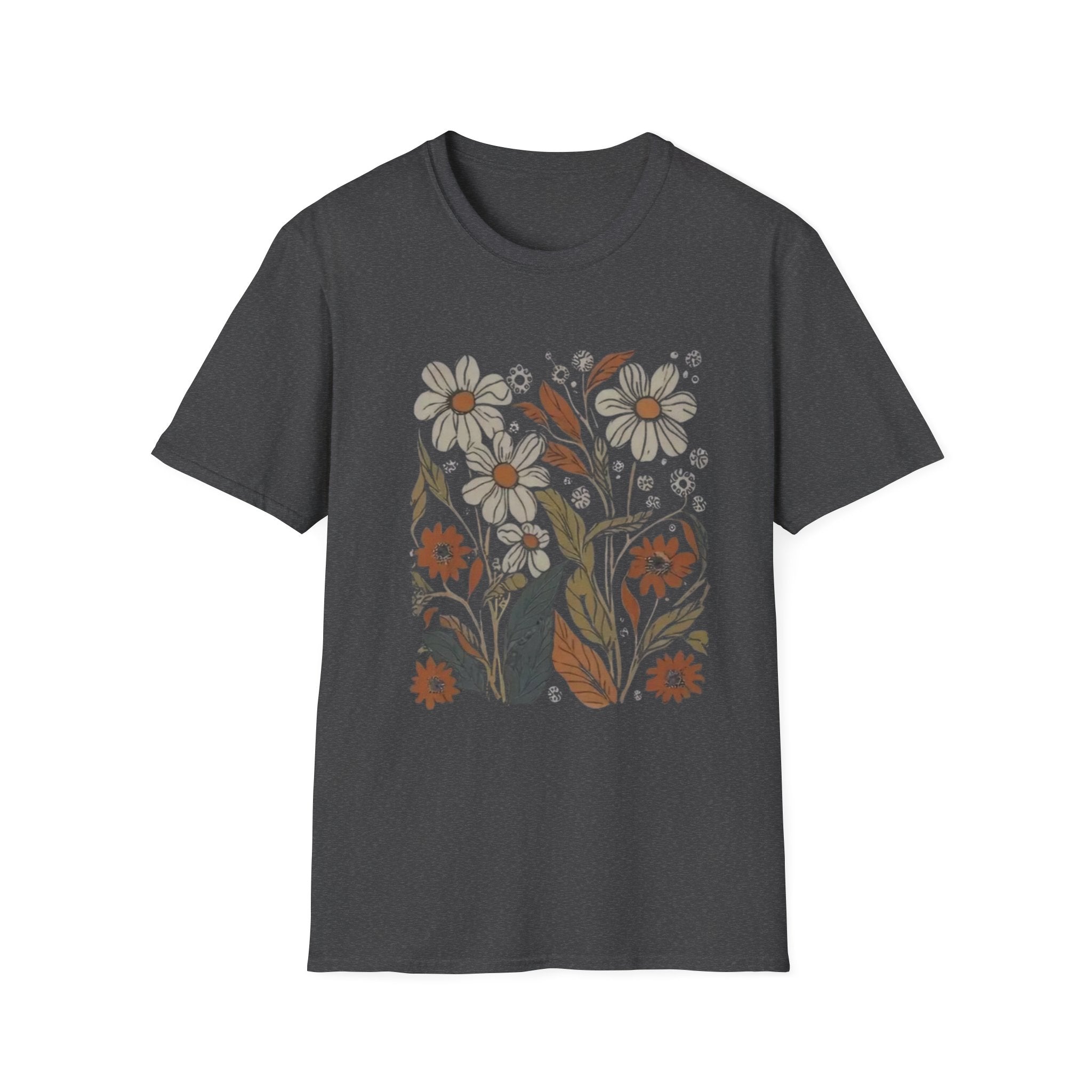 Botanical T-Shirt, Floral Tee, Lover Tee, Gift for Cat Owners, Nature-Inspired Apparel, Cute Animal Shirt, Casual Wardrobe Essential