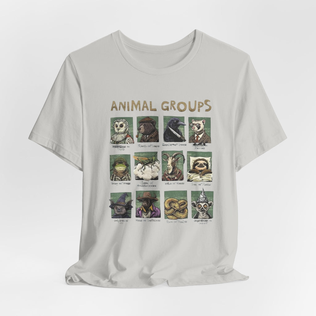Animal Groups tee | Vintage animal illustrations grid