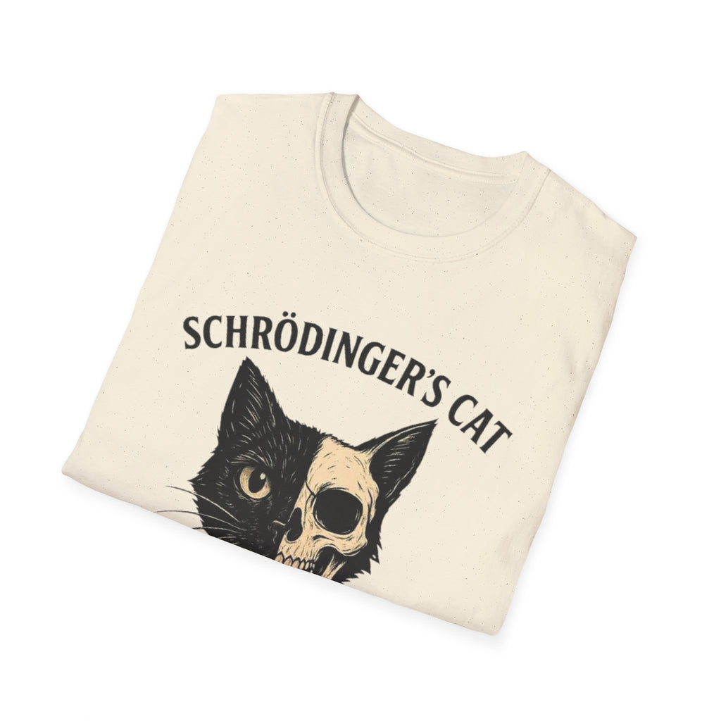 Schrödinger's Cat Funny T-Shirt — Double Split Experiment Cat Tee