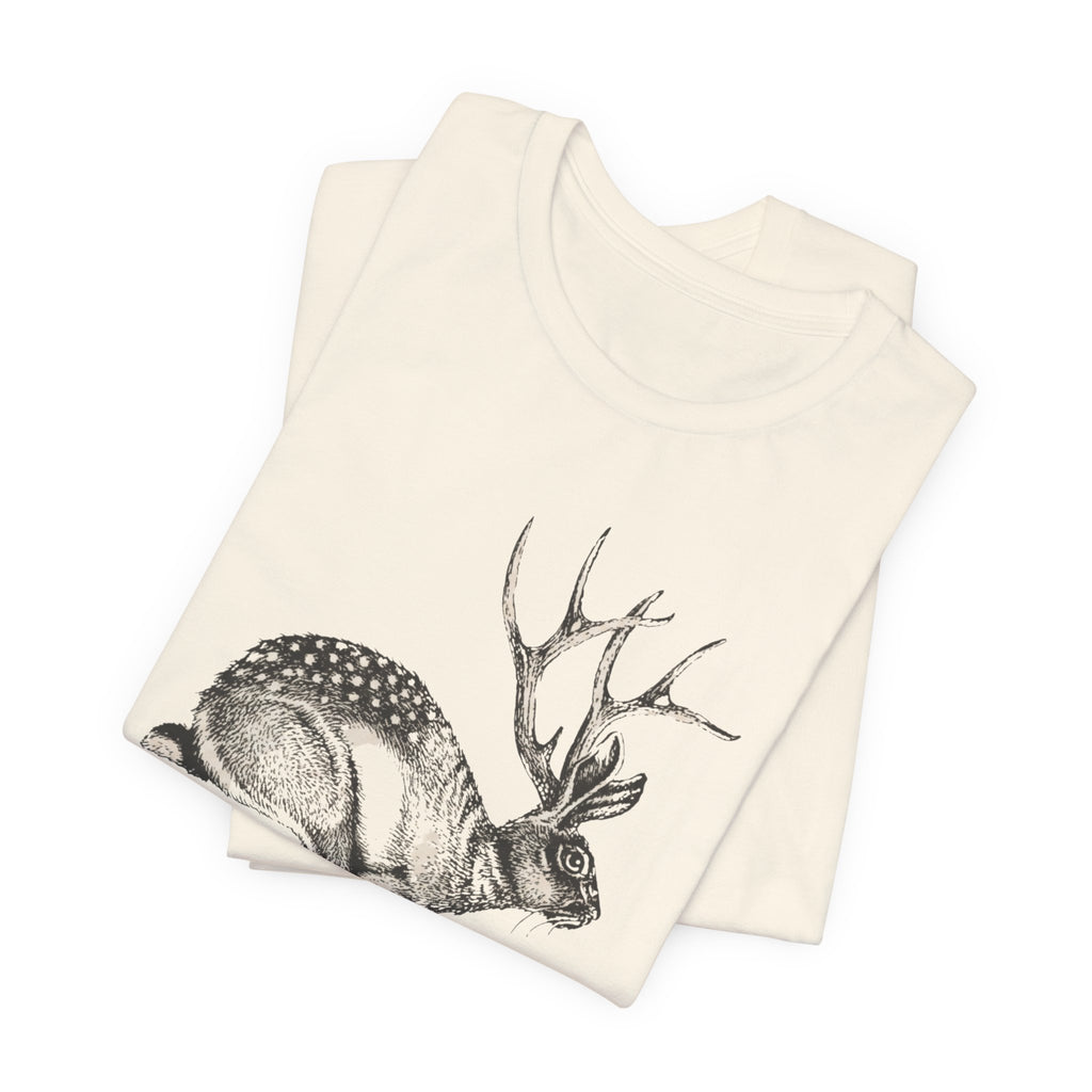 Gravity is a myth tee| hand -Drawn Jackalope Art, Script Motto