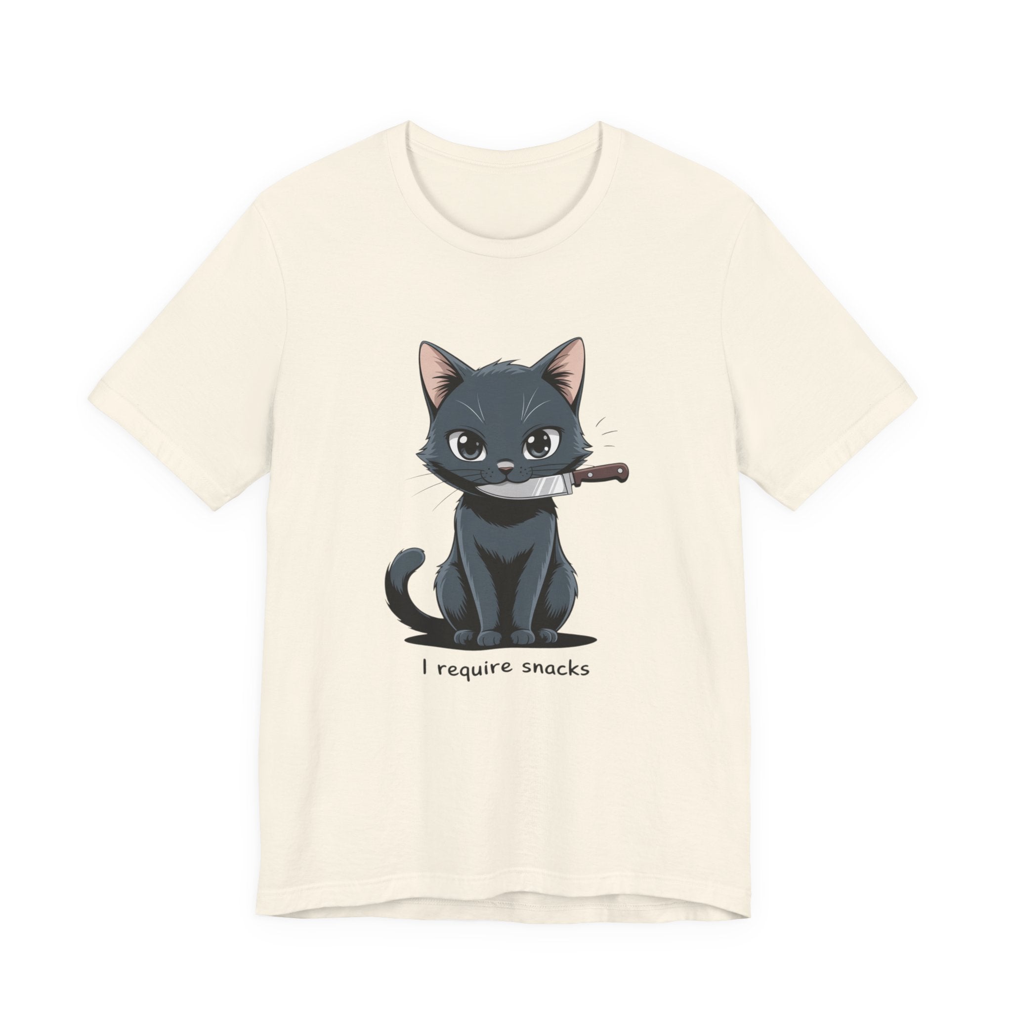 Cute Cat Snack Time Tee, Unisex Cartoon T-Shirt, Pet Lover Gift, Animal Lover Apparel, Funny Cat Shirt, Gift for Cat Owners