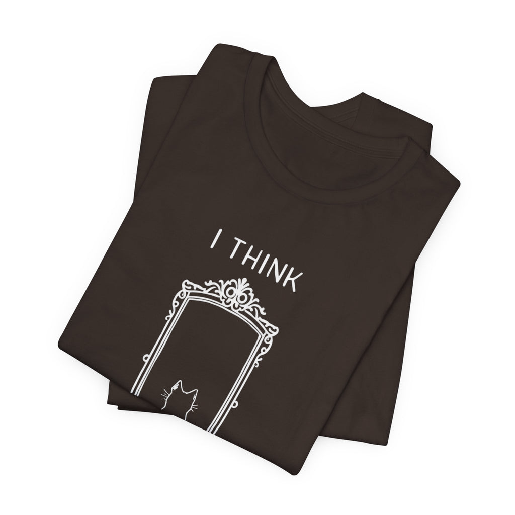 I Think Therefore I Am cat mirror T-Shirt | Cat Philosophy Tee