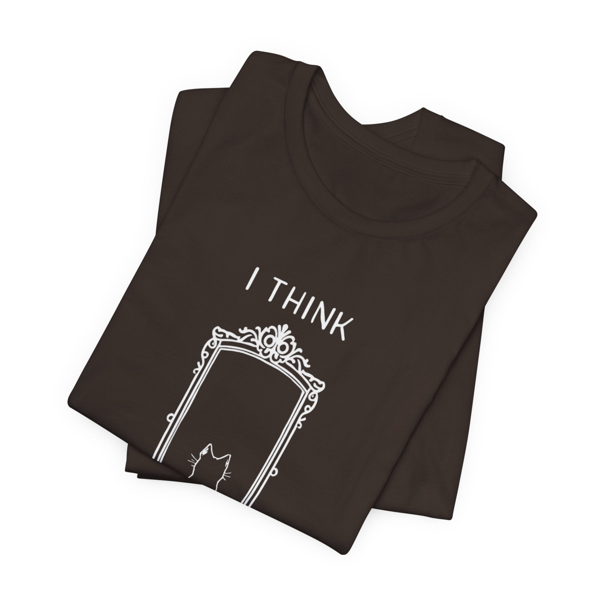 I Think Therefore I Am cat mirror T-Shirt | Cat Philosophy Tee