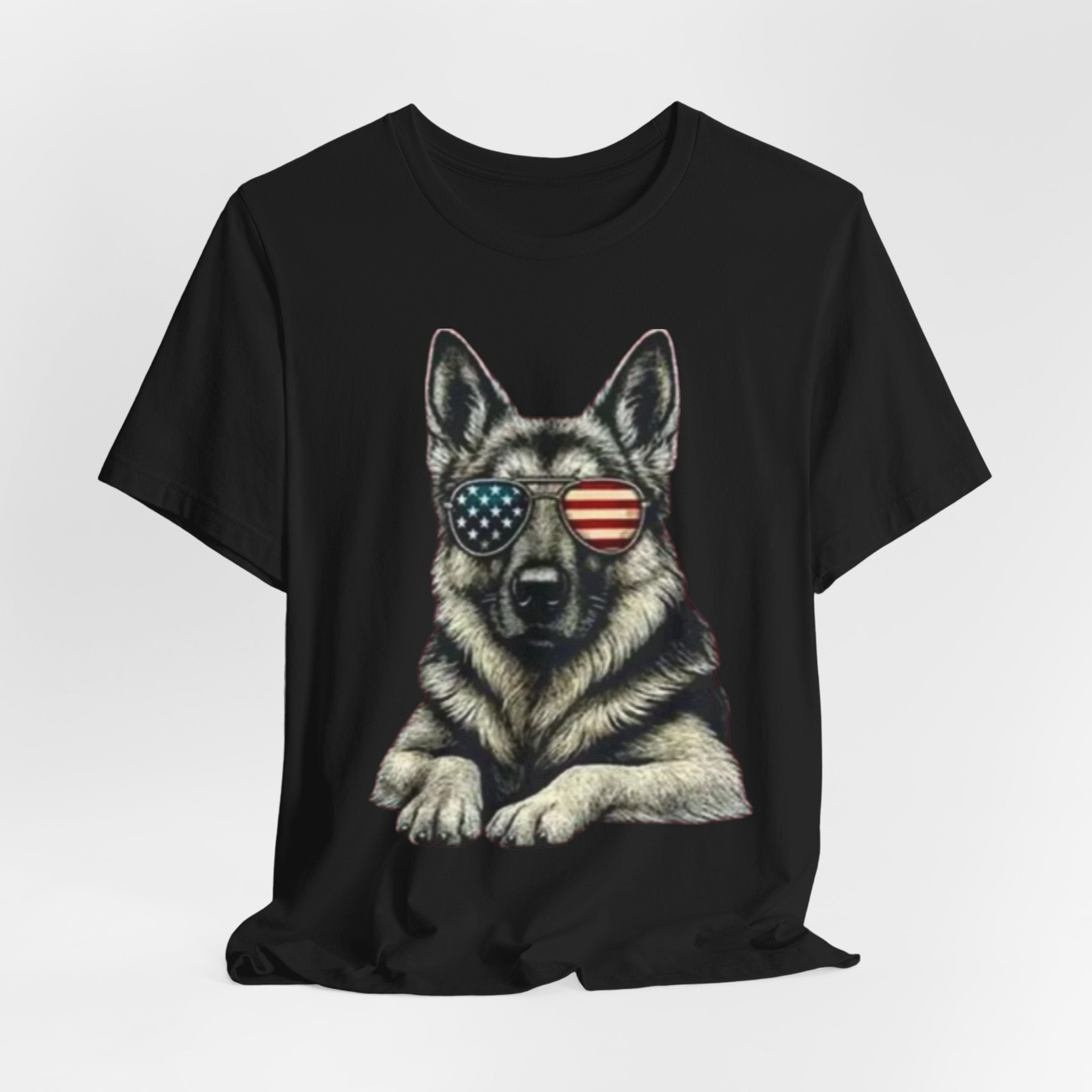 German Shepherd, American Flag Sunglasses German Shepherd T-Shirt