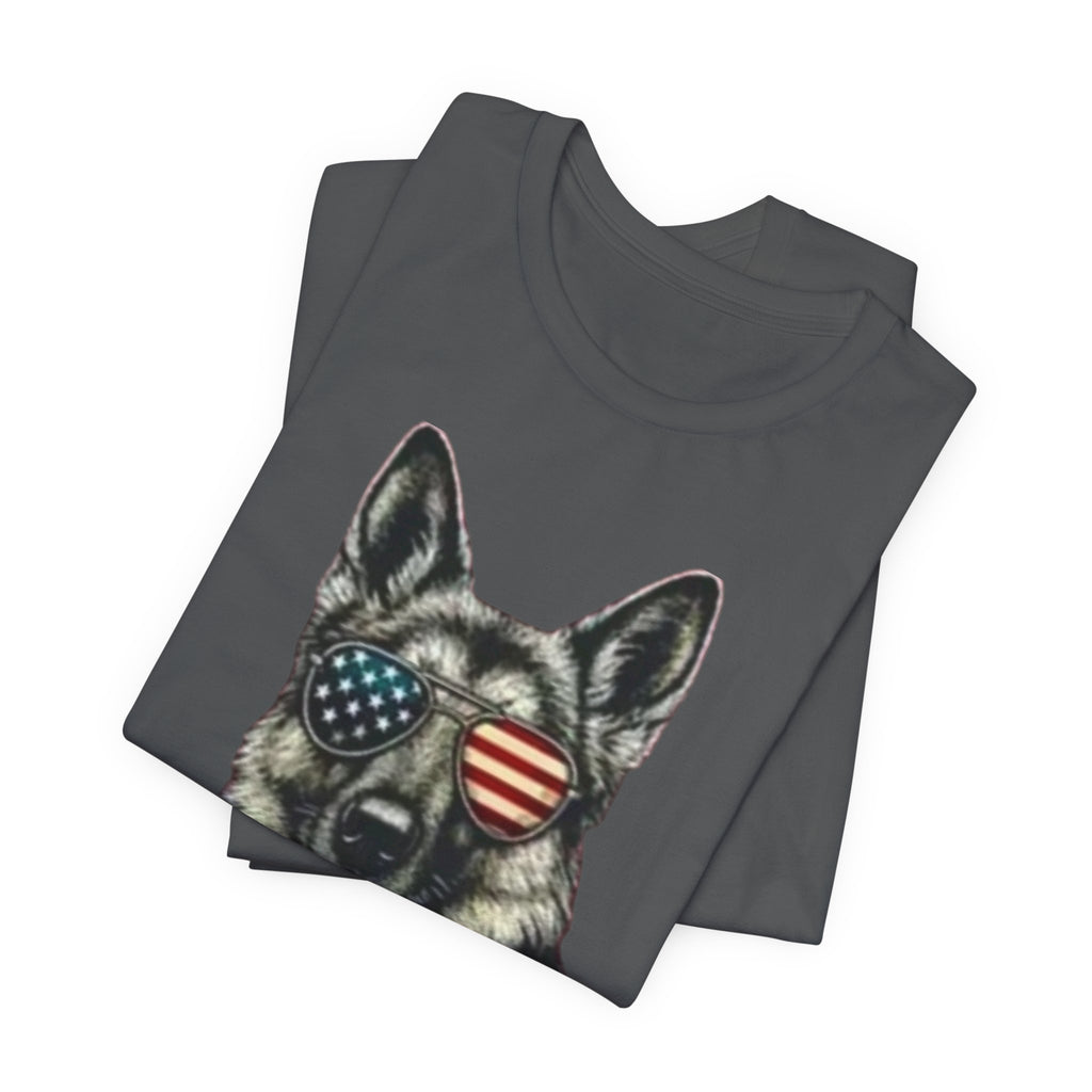 German Shepherd, American Flag Sunglasses German Shepherd T-Shirt