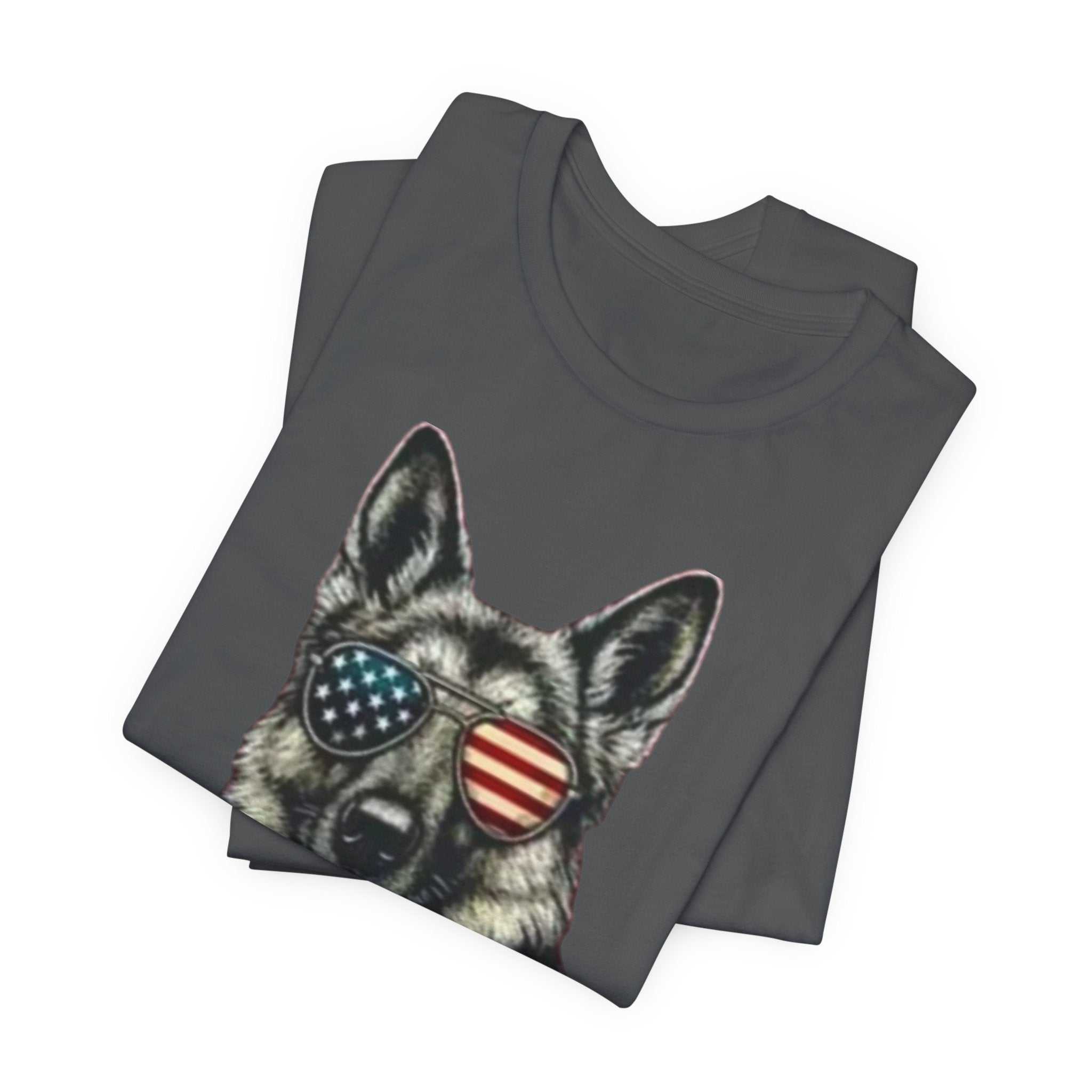 German Shepherd, American Flag Sunglasses German Shepherd T-Shirt