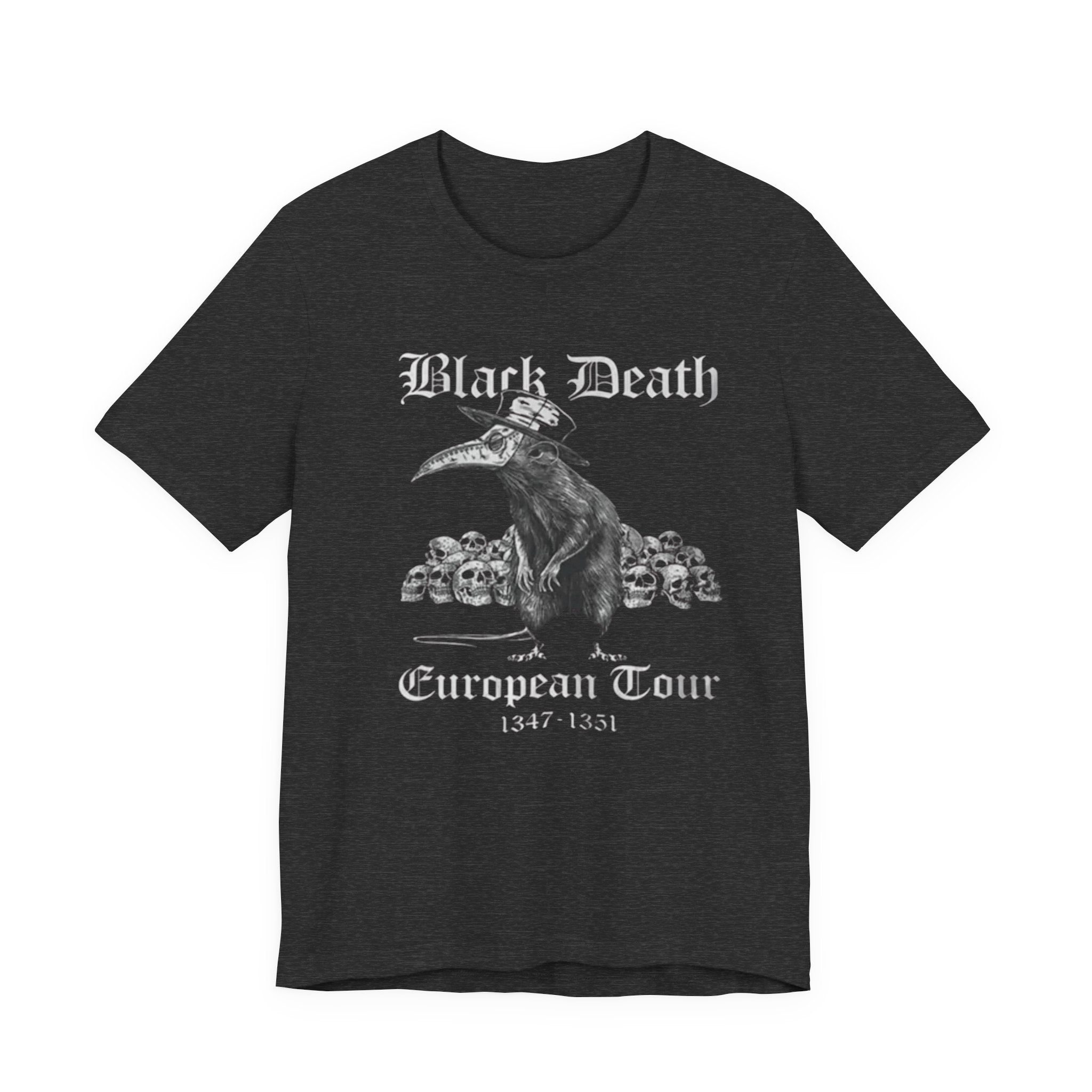 Black Death Plague Doctor crow European Tour T-Shirt | 1347-1351 gothic tee