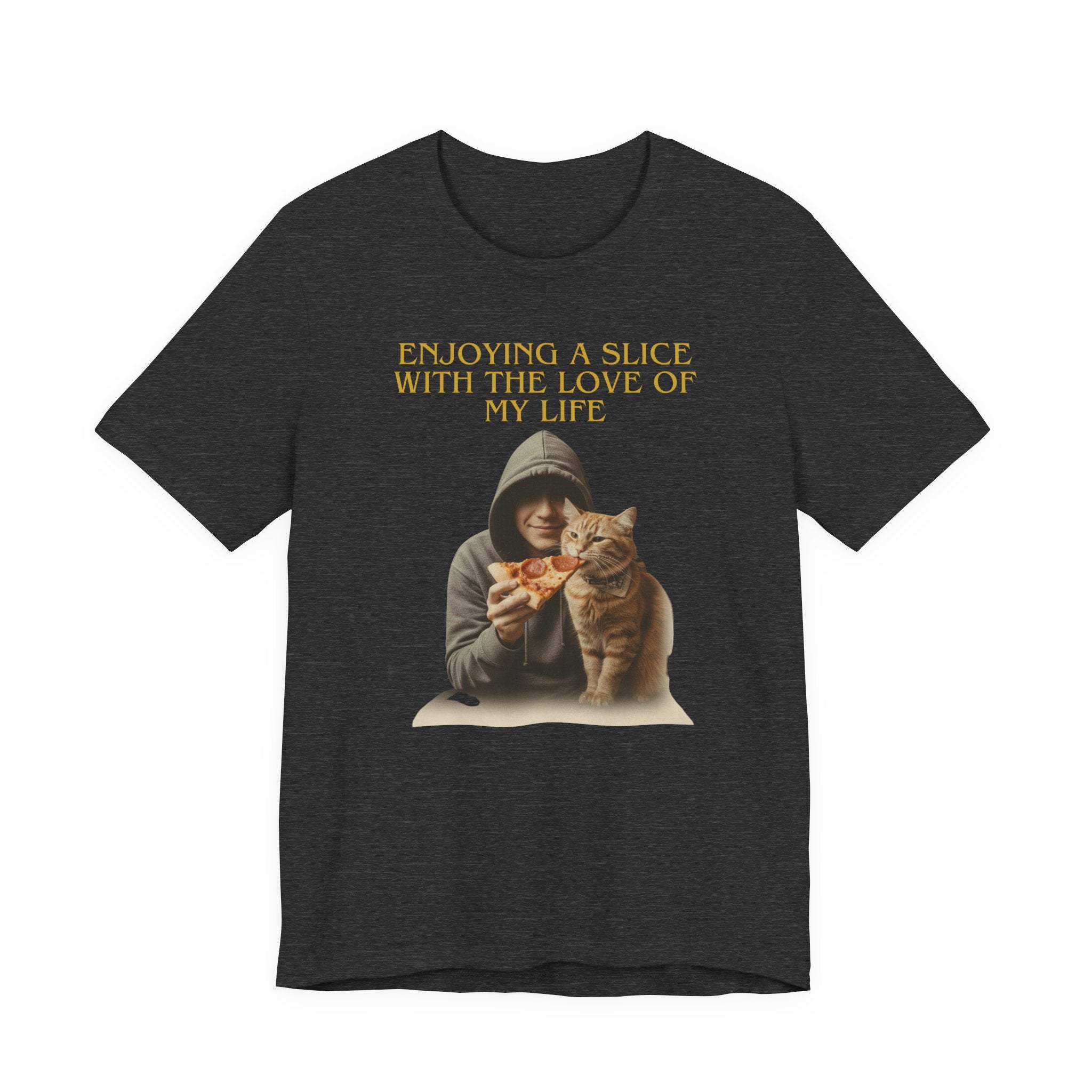 Enjoying a Slice With the Love of My Life T-Shirt | Cat Pizza Tee