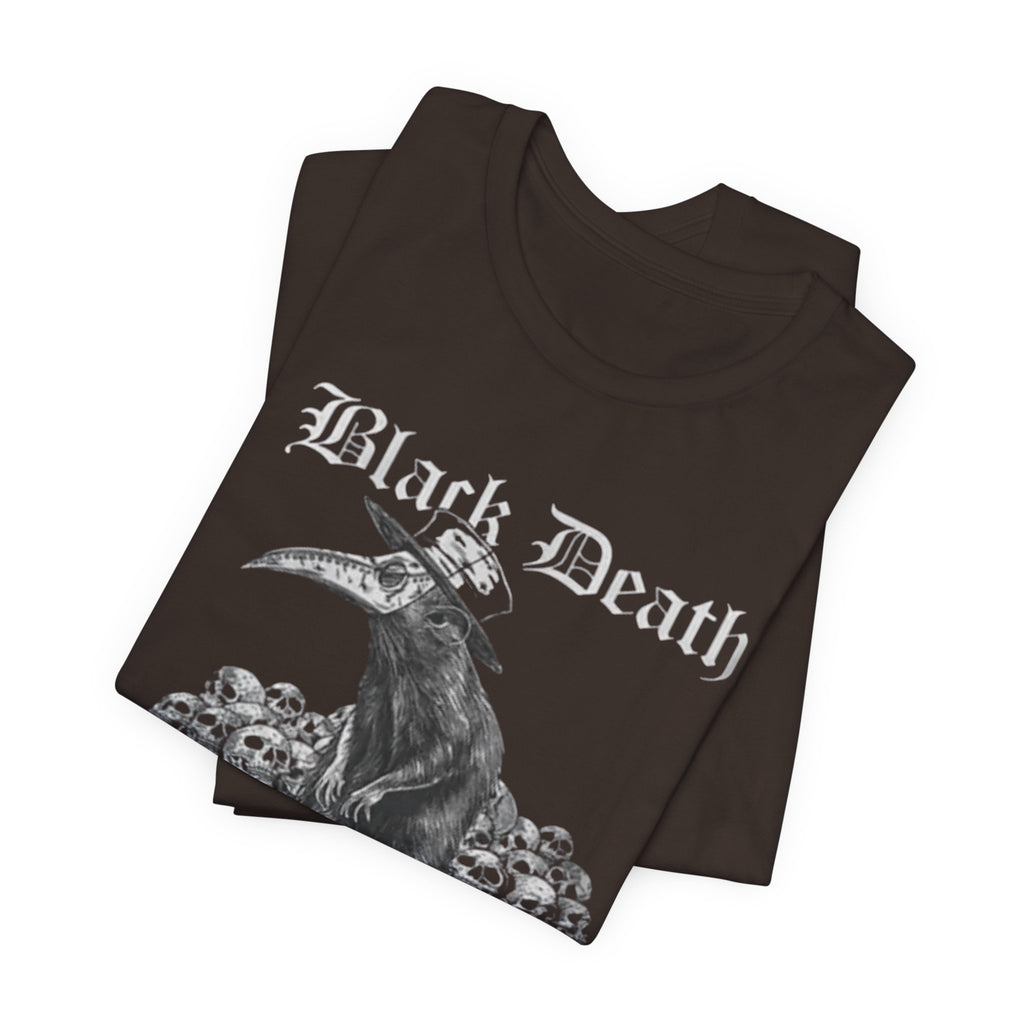 Black Death Plague Doctor crow European Tour T-Shirt | 1347-1351 gothic tee
