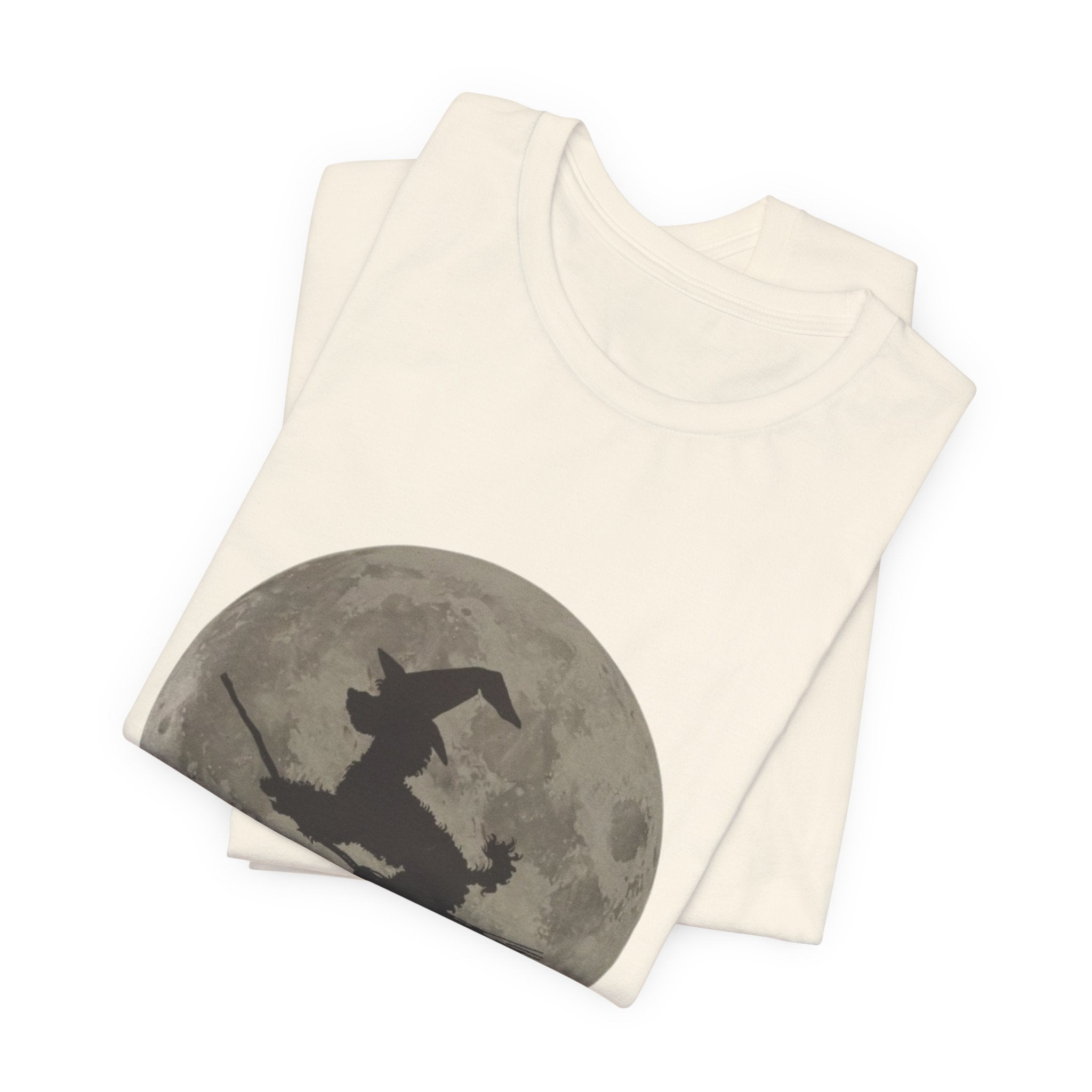 Poodle tee, Witchy Moon Graphic Tee, Spooky Halloween Shirt, Unisex Tee for Fall, Witch Costume Top, Magical Gift for Her