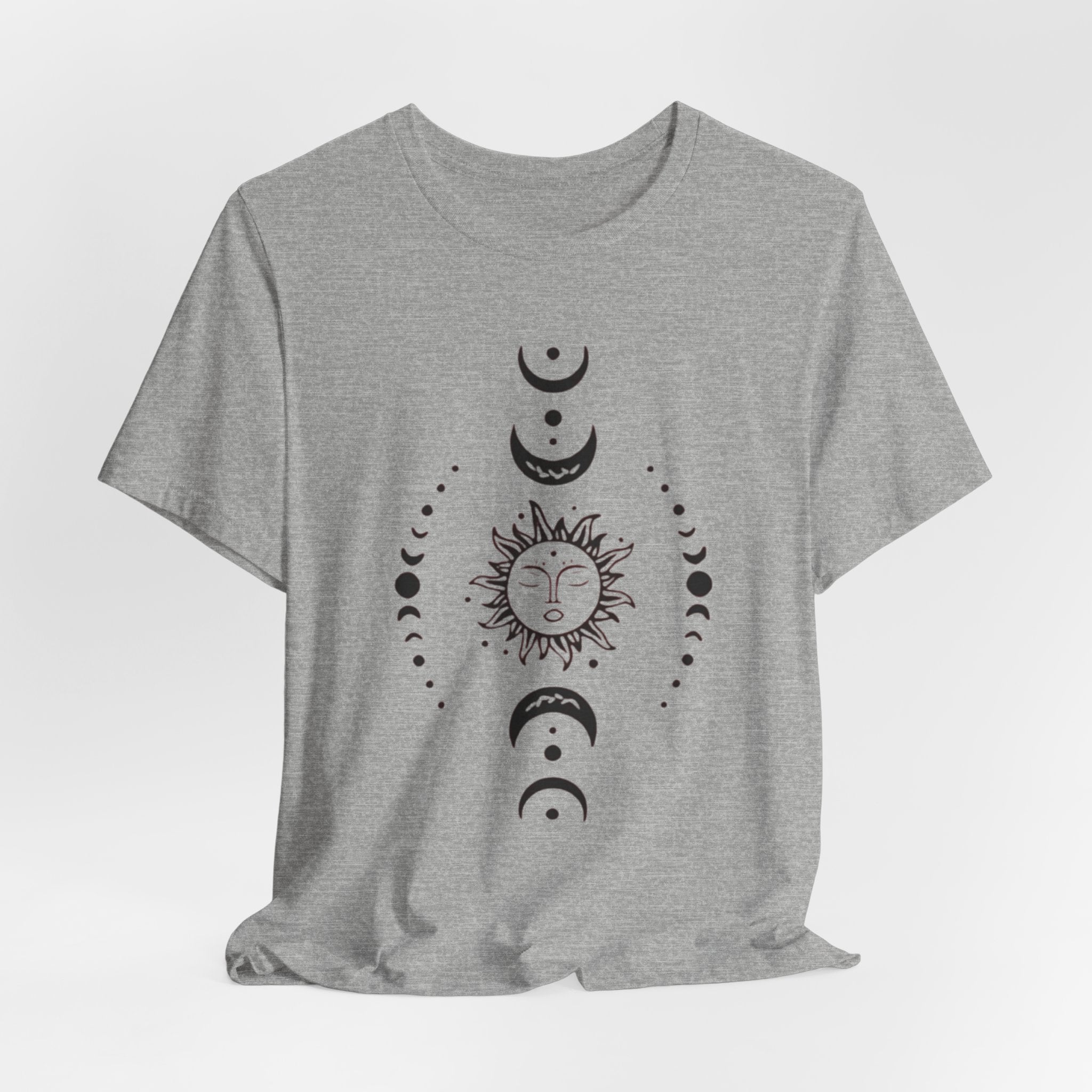 Celestial Phase Unisex Tee | Sun and Moon Graphic Tee, Astrology Shirt, Boho Style, Gift for Sky Lovers, Casual Everyday Wear