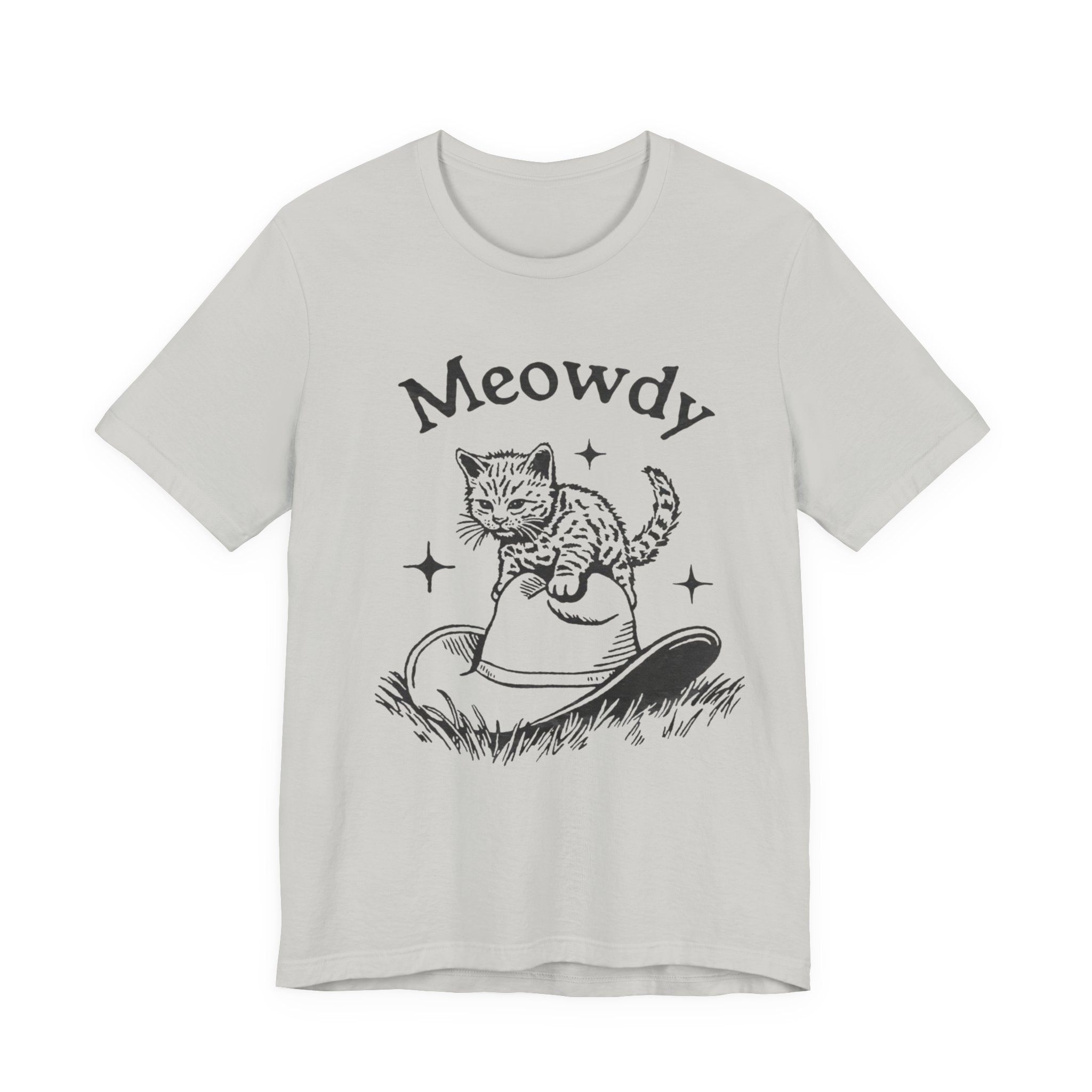 Cute Cat Meowdy Tee, Unisex Short Sleeve T-Shirt, Gift for Cat Lovers, Pet Owner Fashion, Funny Cat Humor, Comfortable Everyday Wear