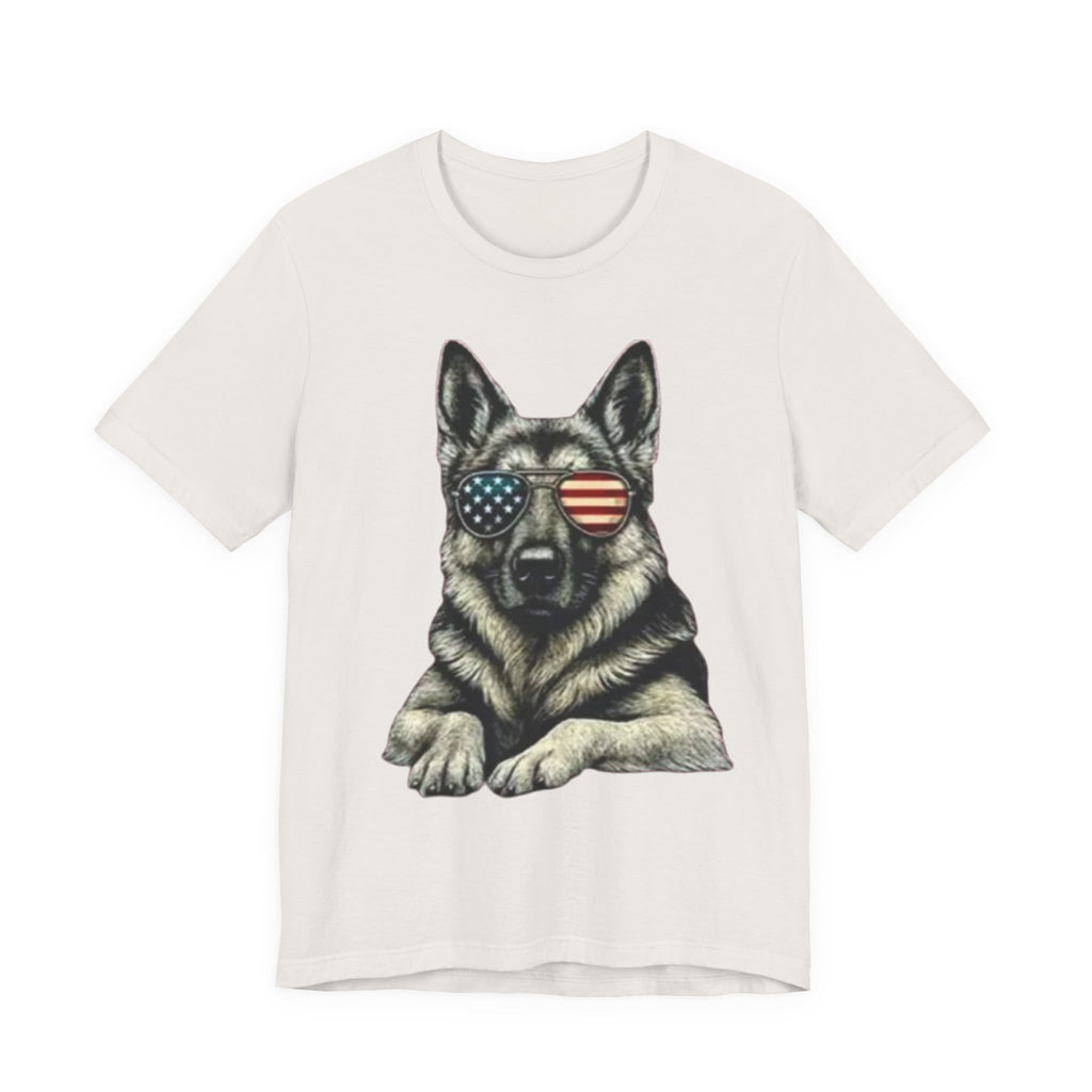 German Shepherd, American Flag Sunglasses German Shepherd T-Shirt