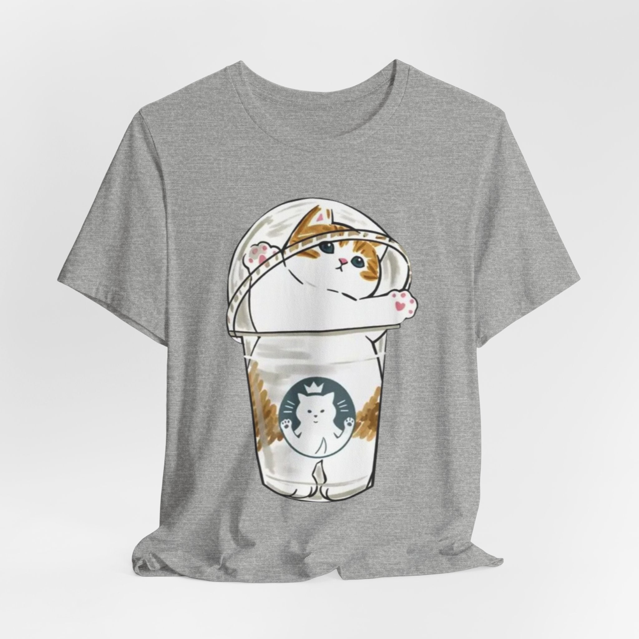 Cat in Bubble Tea Cup Tee | Kawaii Cat Boba Shirt, Cat in Coffee Cup tee, Cute Cat Illustration