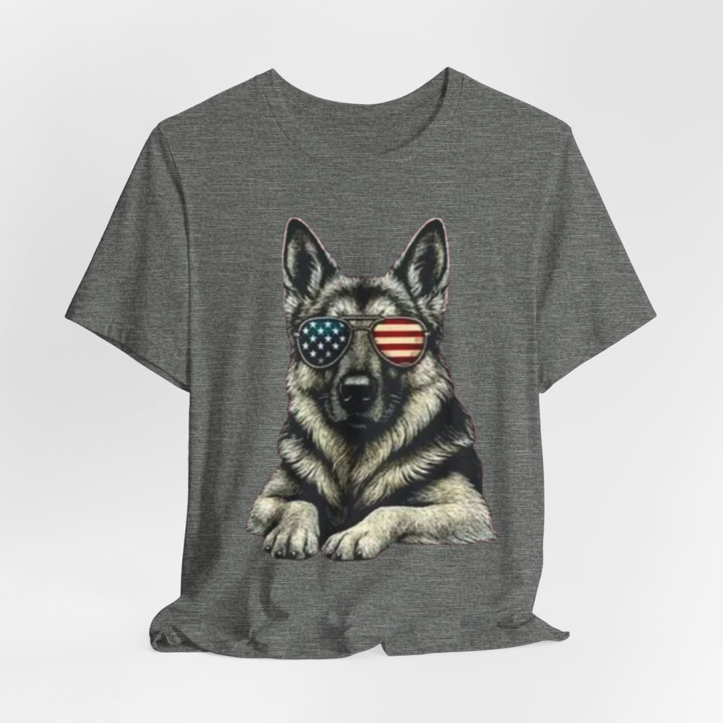 German Shepherd, American Flag Sunglasses German Shepherd T-Shirt