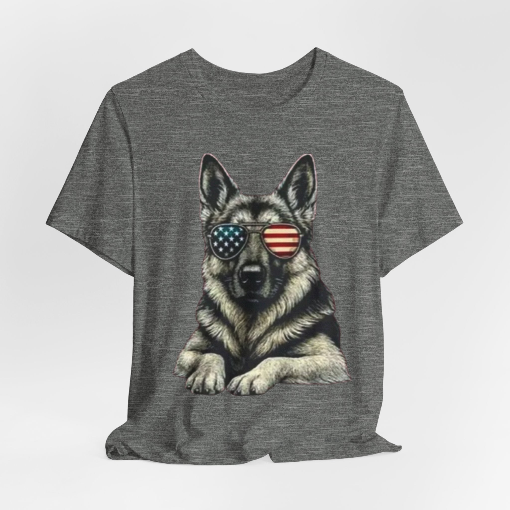 German Shepherd, American Flag Sunglasses German Shepherd T-Shirt
