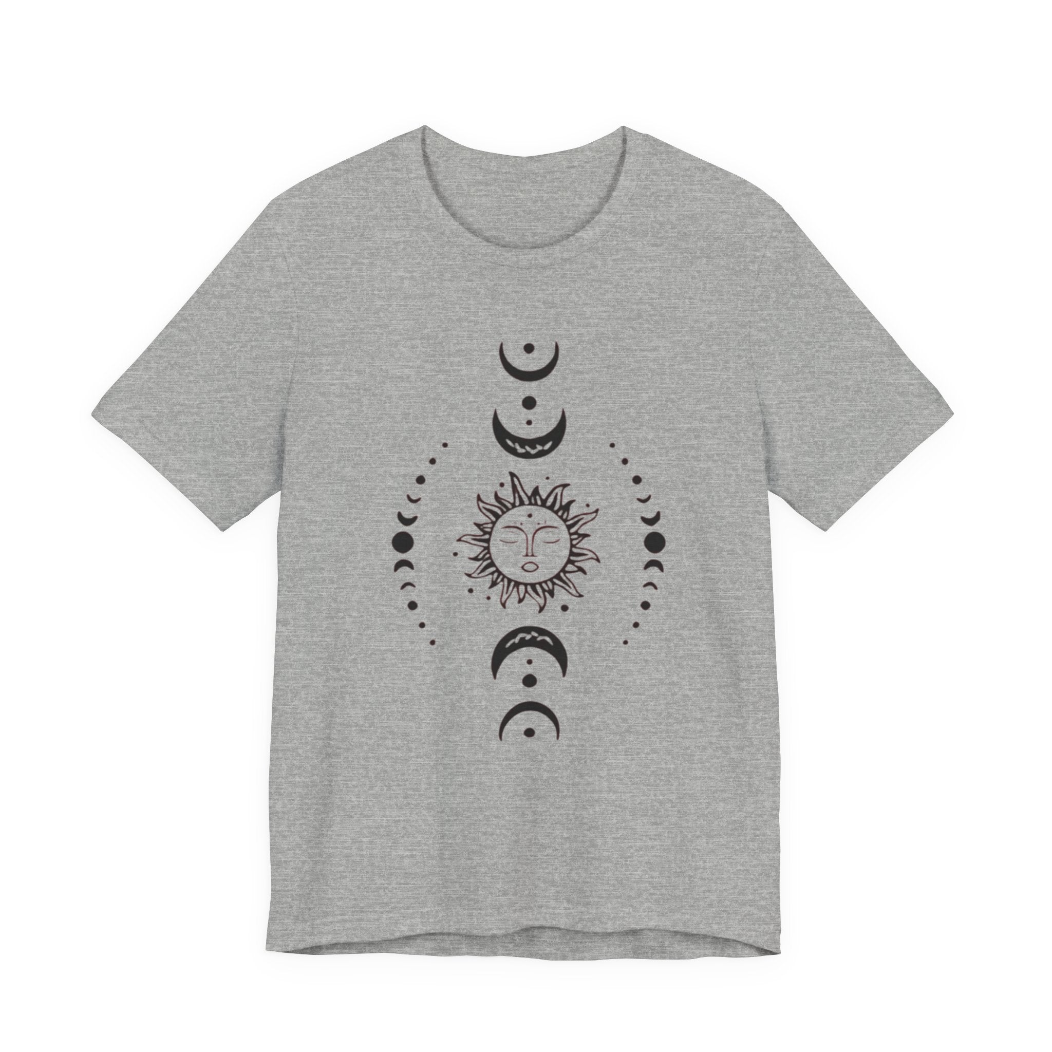 Celestial Phase Unisex Tee | Sun and Moon Graphic Tee, Astrology Shirt, Boho Style, Gift for Sky Lovers, Casual Everyday Wear