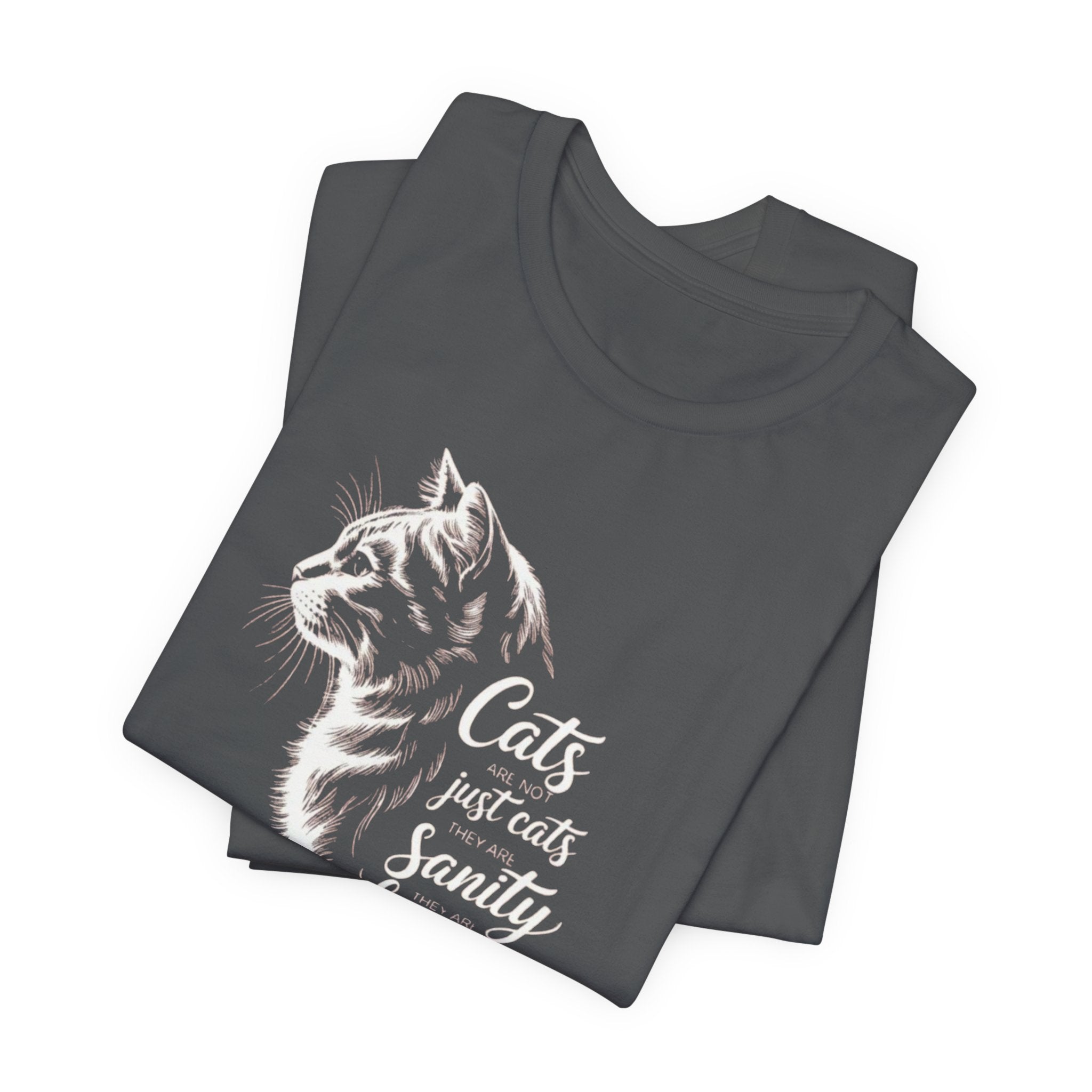 Cat Illustration Unisex Tee, Positive Vibes Motivational Tshirt, Cat Lover Shirt, Graphic Tee Gift, Inspirational Animal Tee